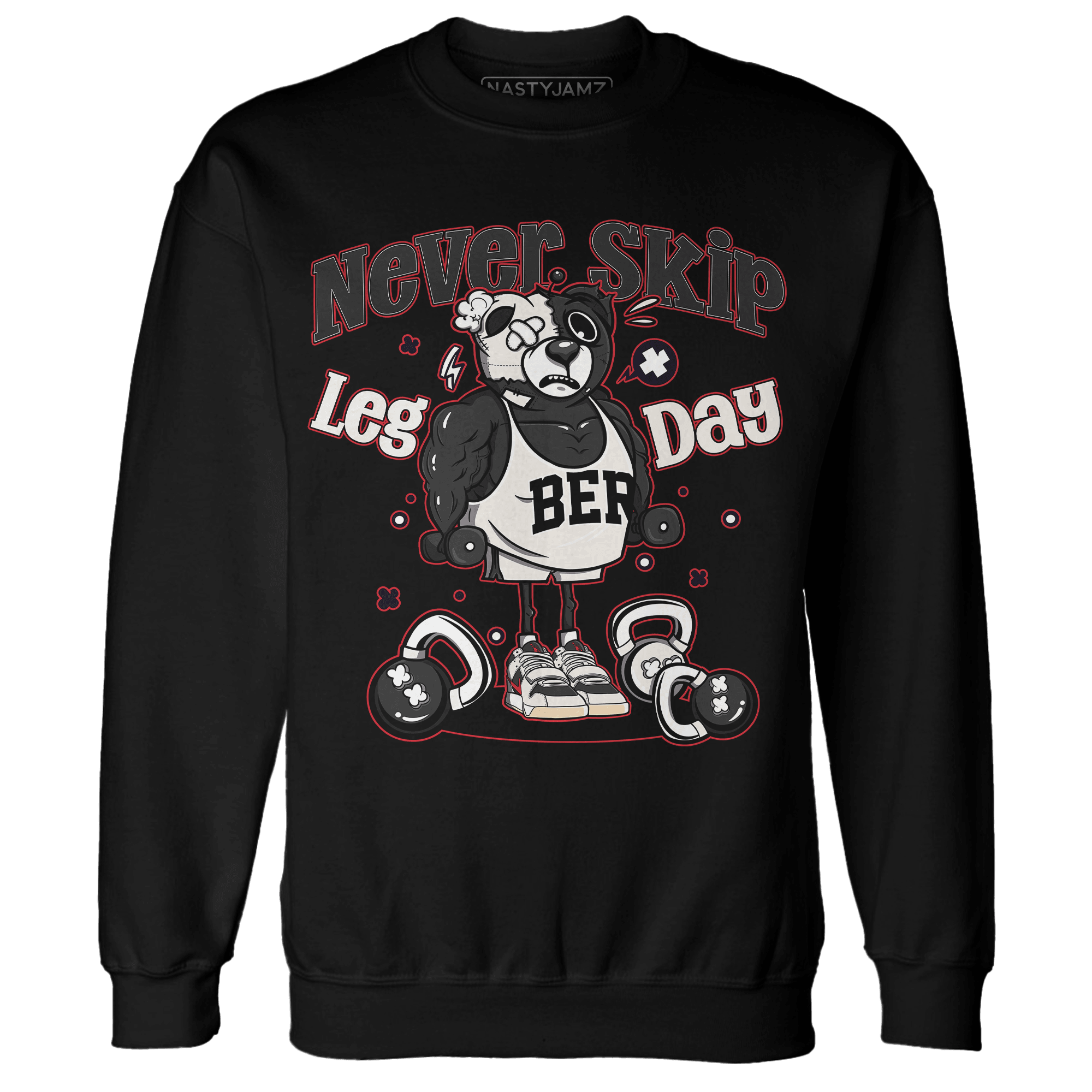 Jumman Jack University Red Sweatshirt Match Leg Day BER - NastyJamz