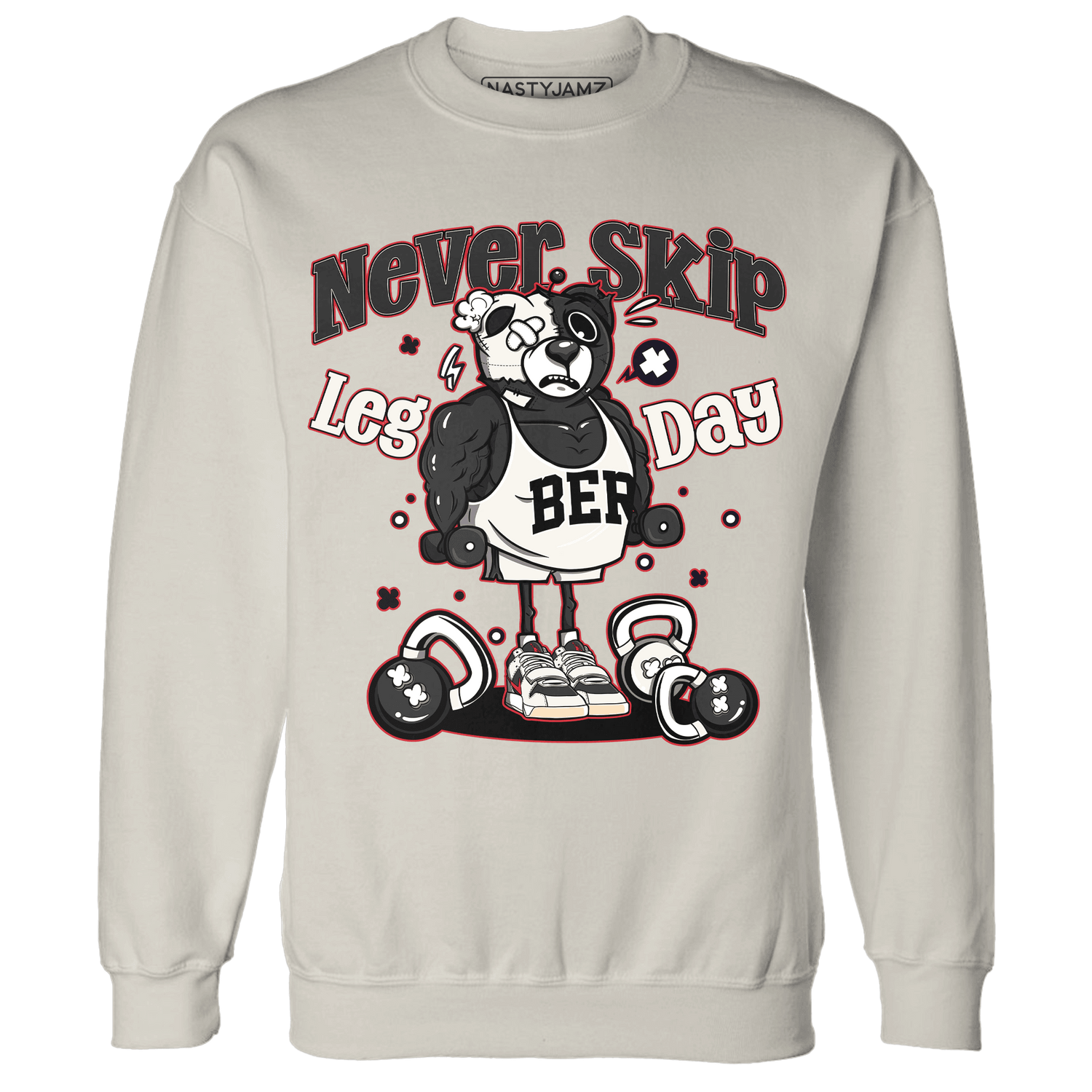 Jumman Jack University Red Sweatshirt Match Leg Day BER - NastyJamz