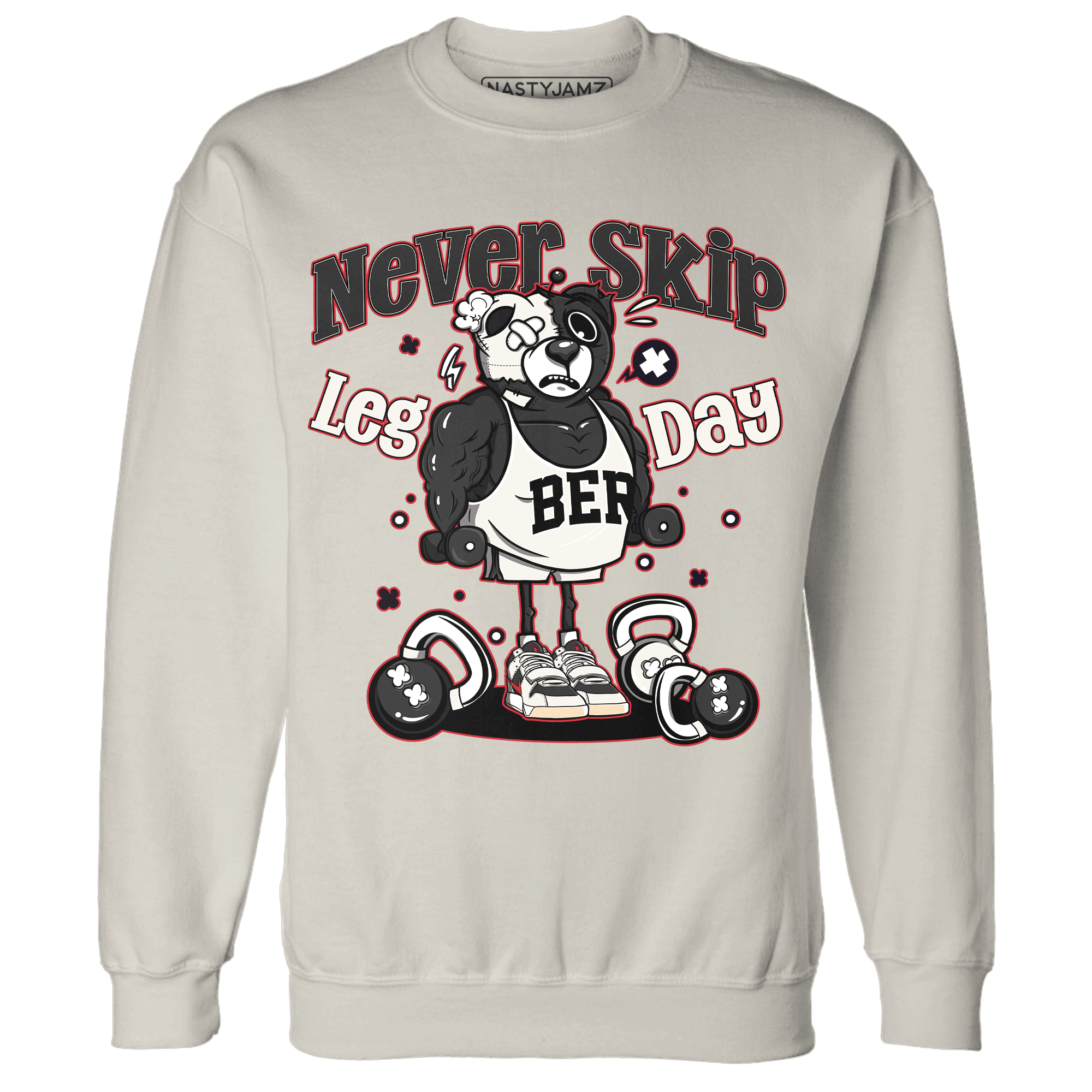 Jumman Jack University Red Sweatshirt Match Leg Day BER - NastyJamz