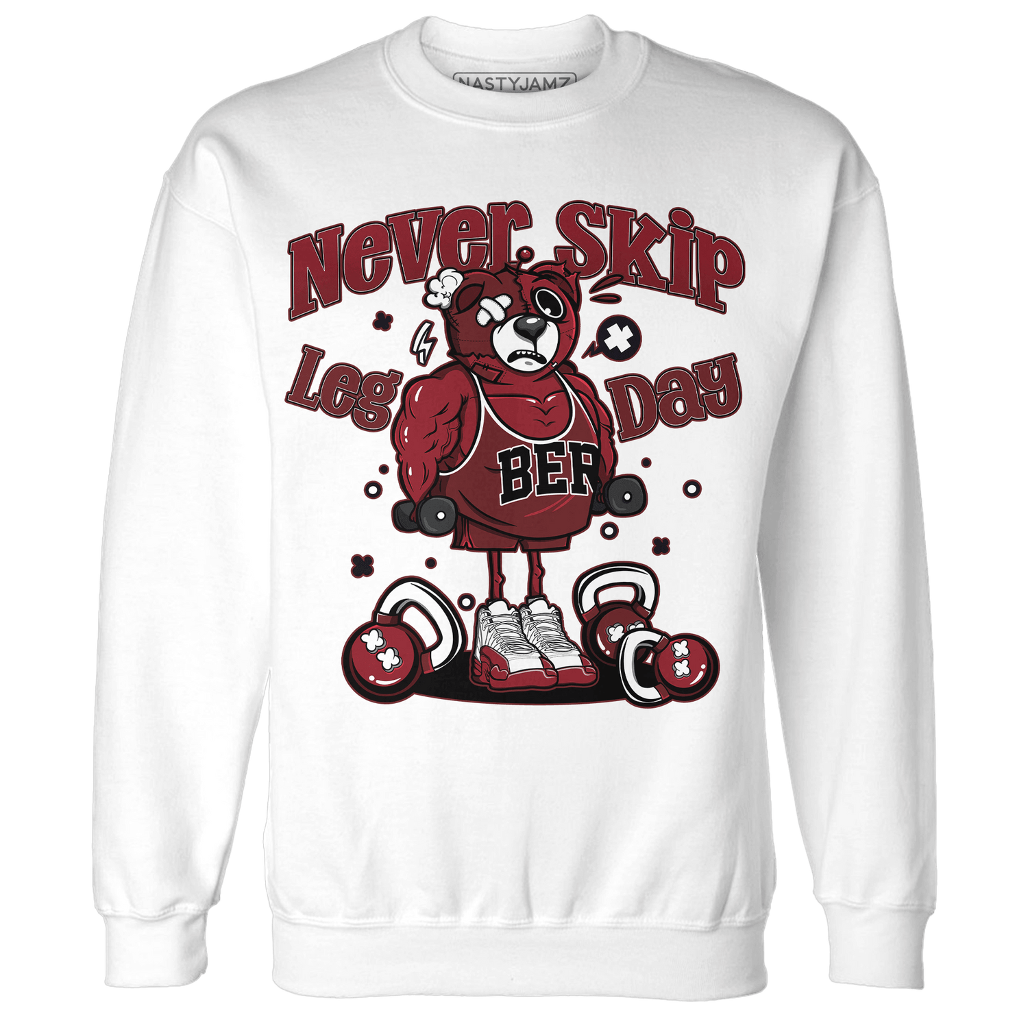 Cherry 12s Sweatshirt Match Leg Day BER - NastyJamz