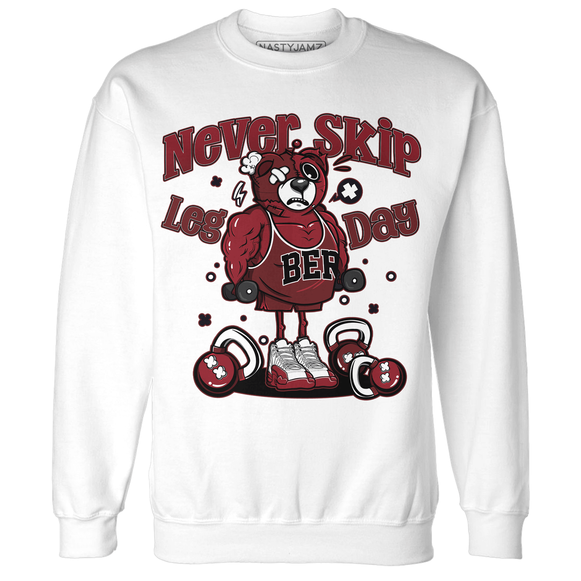 Cherry 12s Sweatshirt Match Leg Day BER - NastyJamz