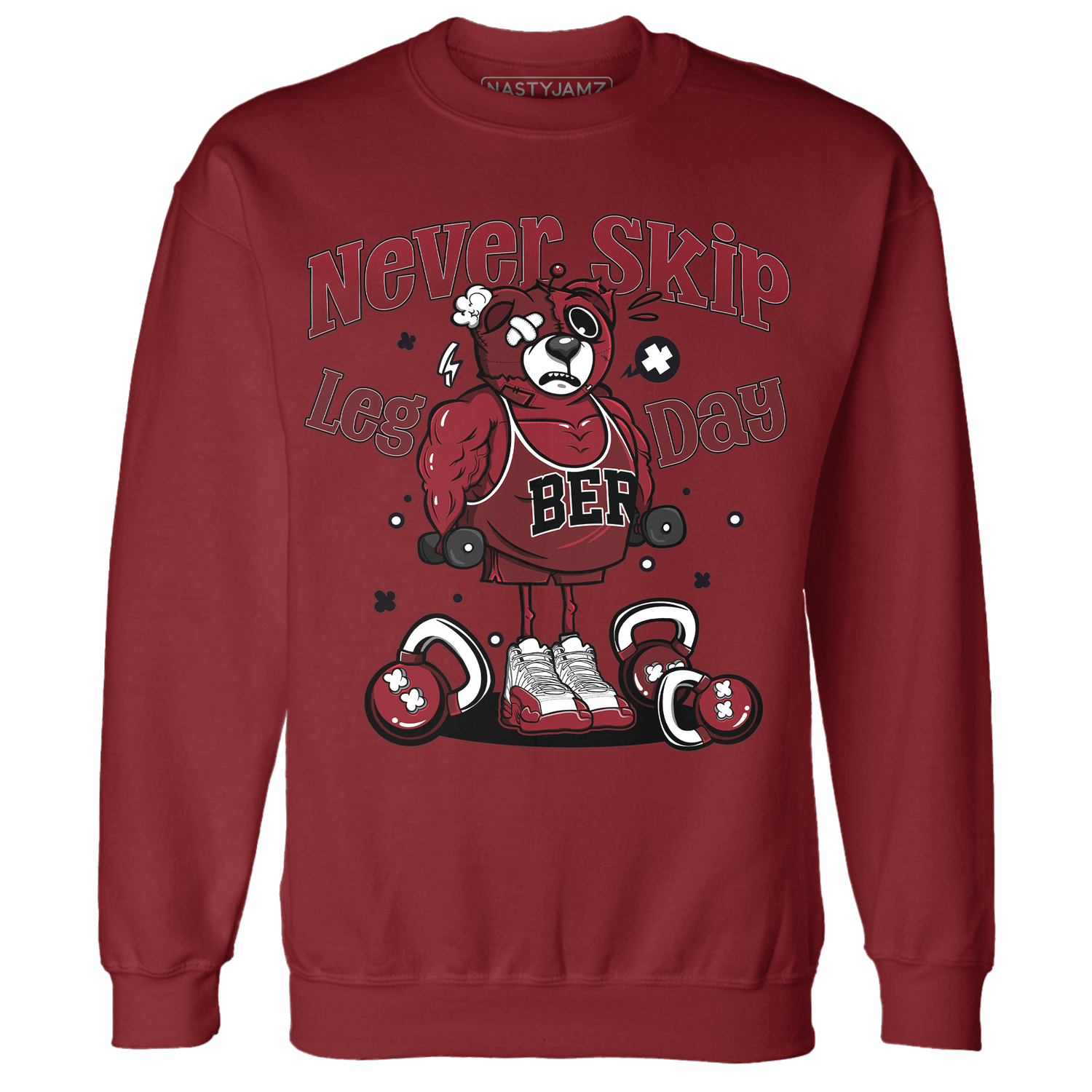 Cherry 12s Sweatshirt Match Leg Day BER - NastyJamz