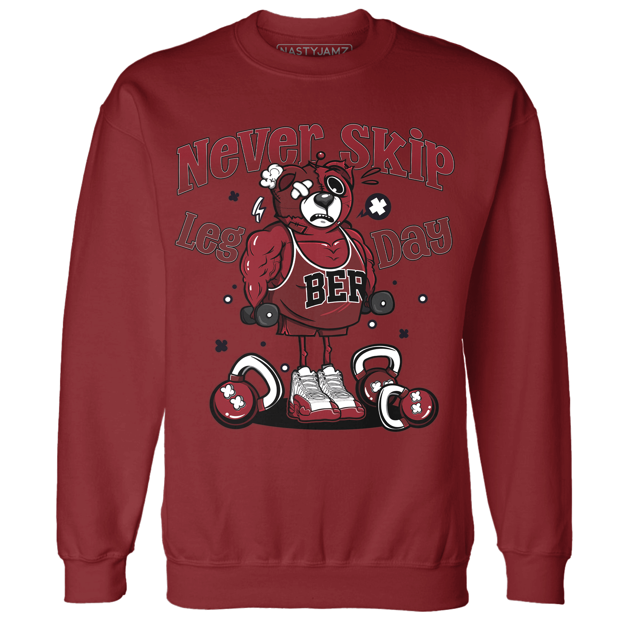 Cherry 12s Sweatshirt Match Leg Day BER - NastyJamz