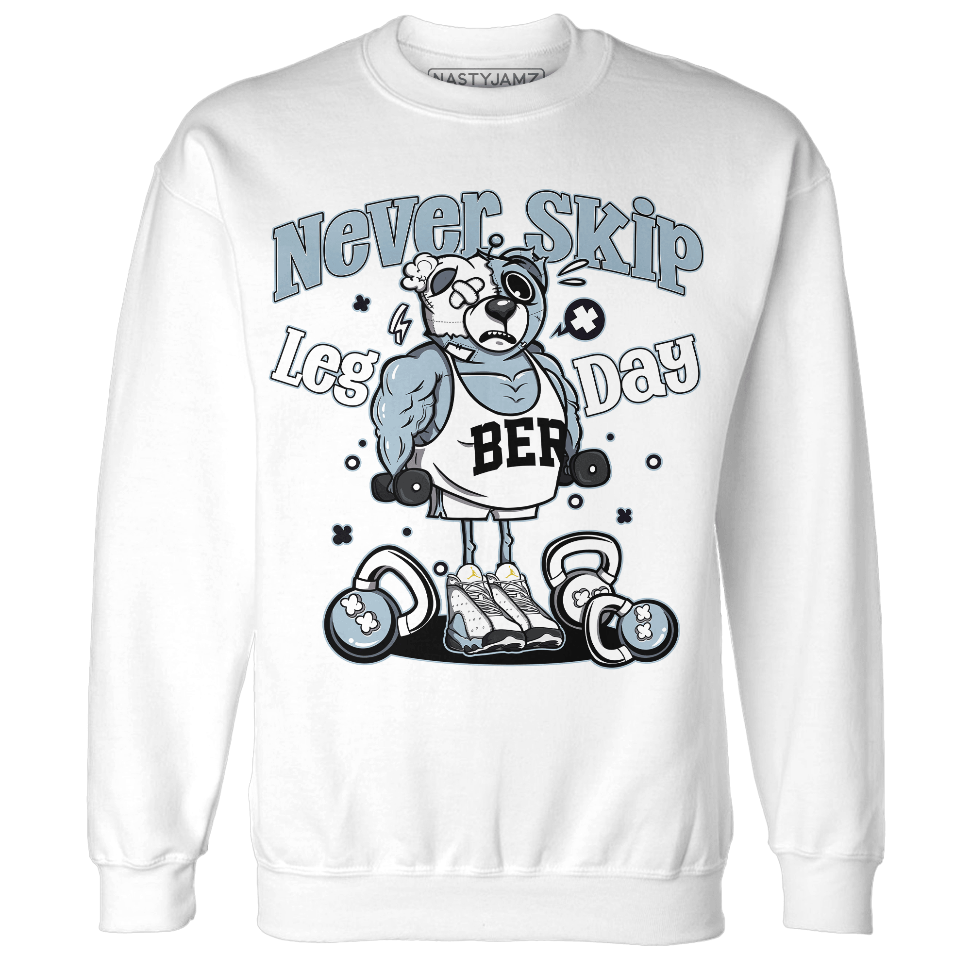 Blue Grey 13s Sweatshirt Match Leg Day BER - NastyJamz