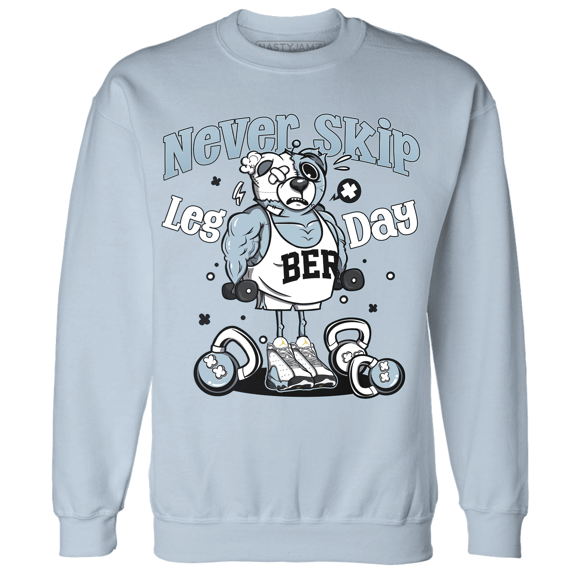 Blue Grey 13s Sweatshirt Match Leg Day BER - NastyJamz