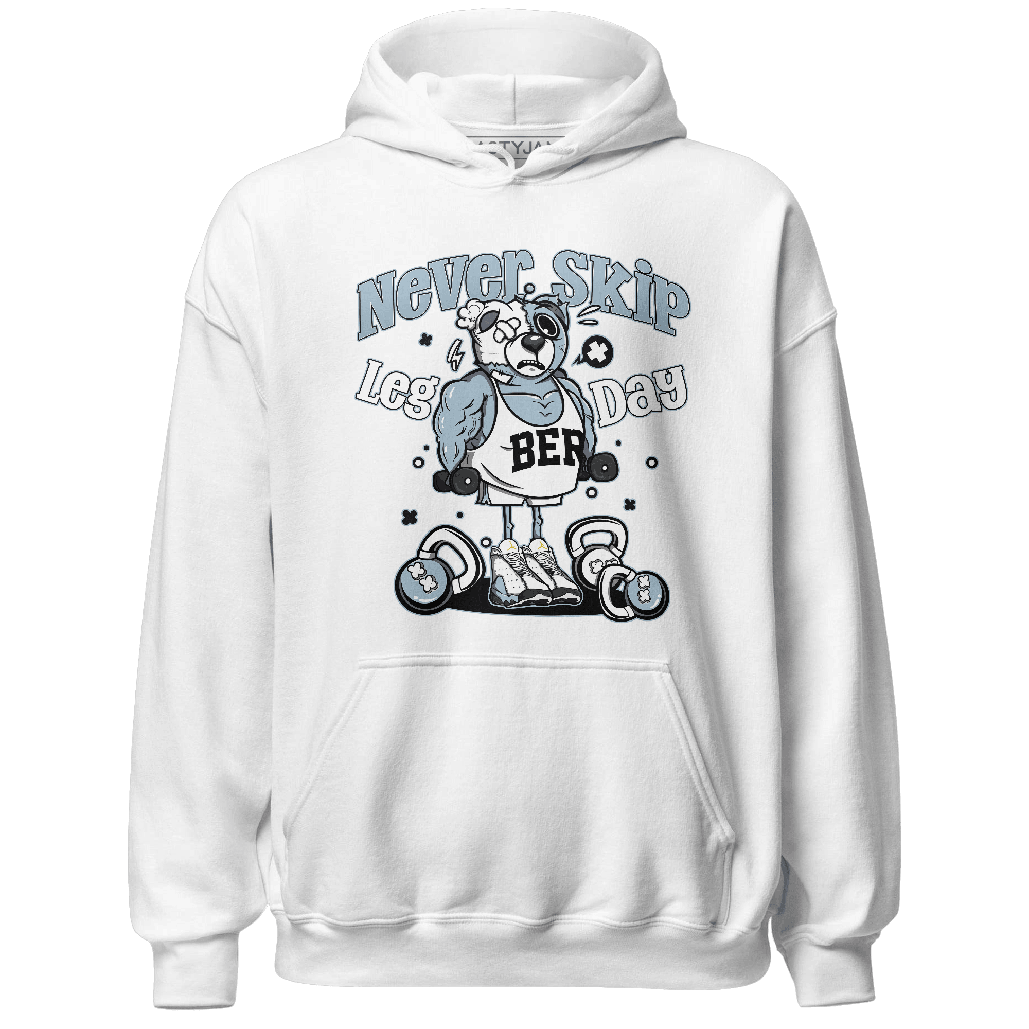 Blue Grey 13s Hoodie Match Leg Day BER - NastyJamz