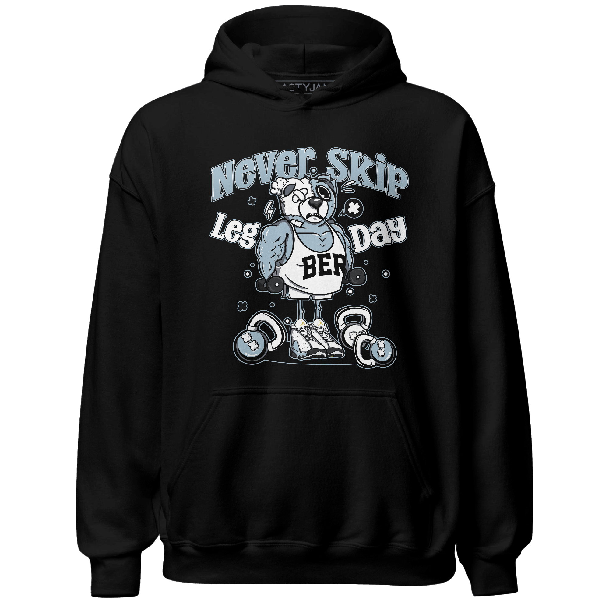 Blue Grey 13s Hoodie Match Leg Day BER - NastyJamz