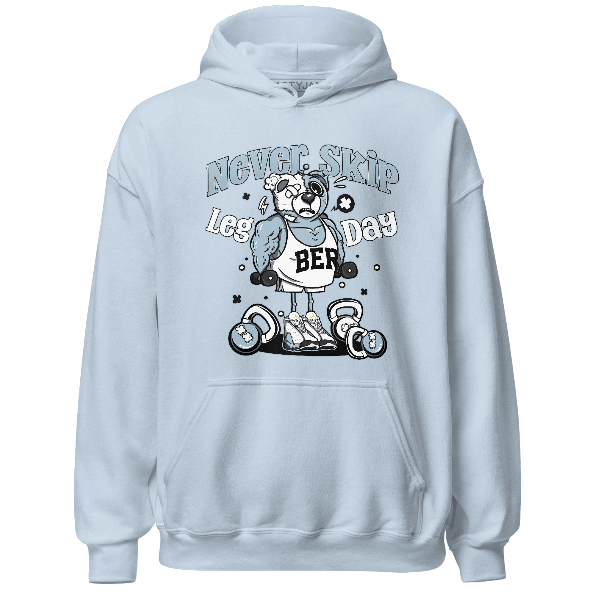 Blue Grey 13s Hoodie Match Leg Day BER - NastyJamz