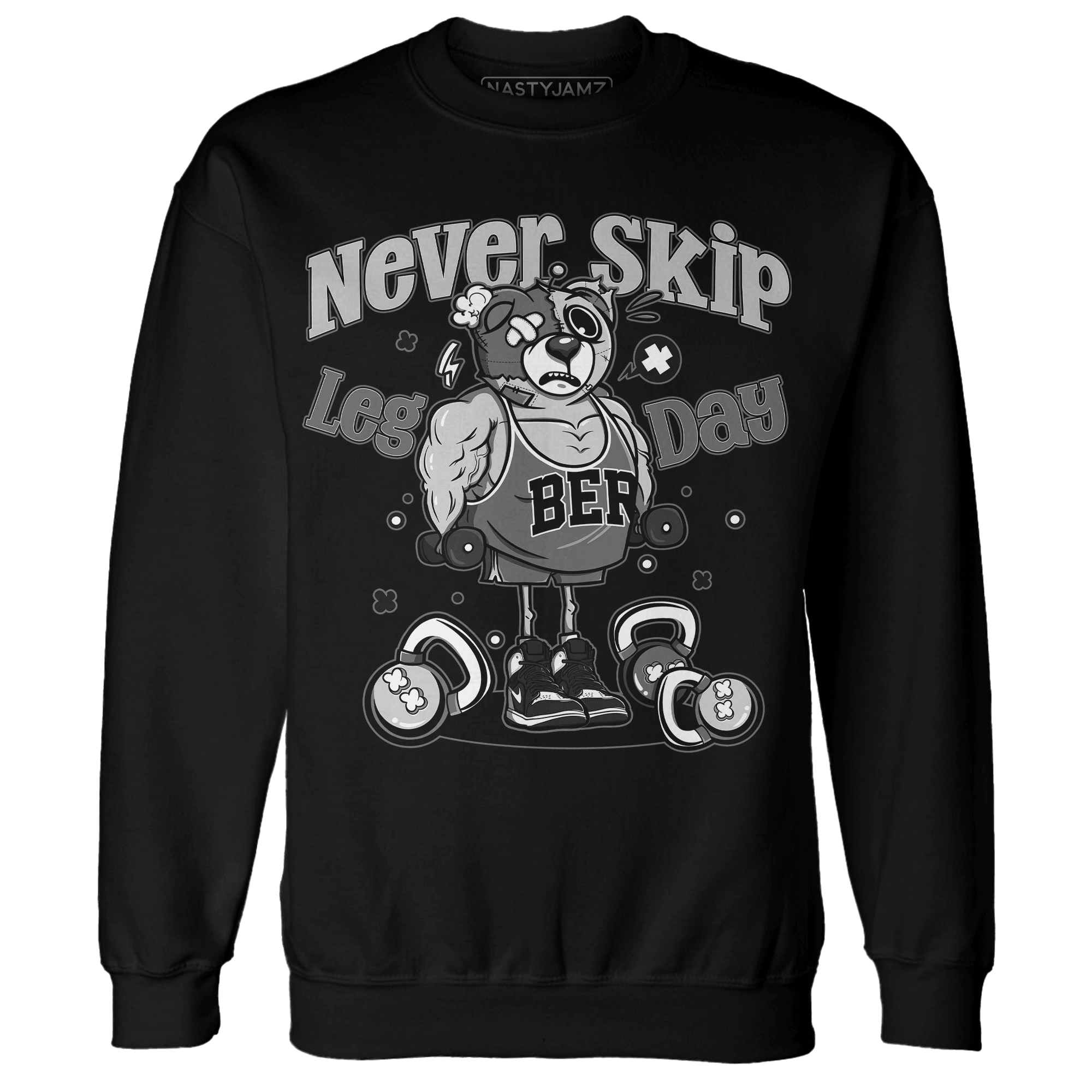 Retro High OG Black White 1s Sweatshirt Match Leg Day BER - NastyJamz