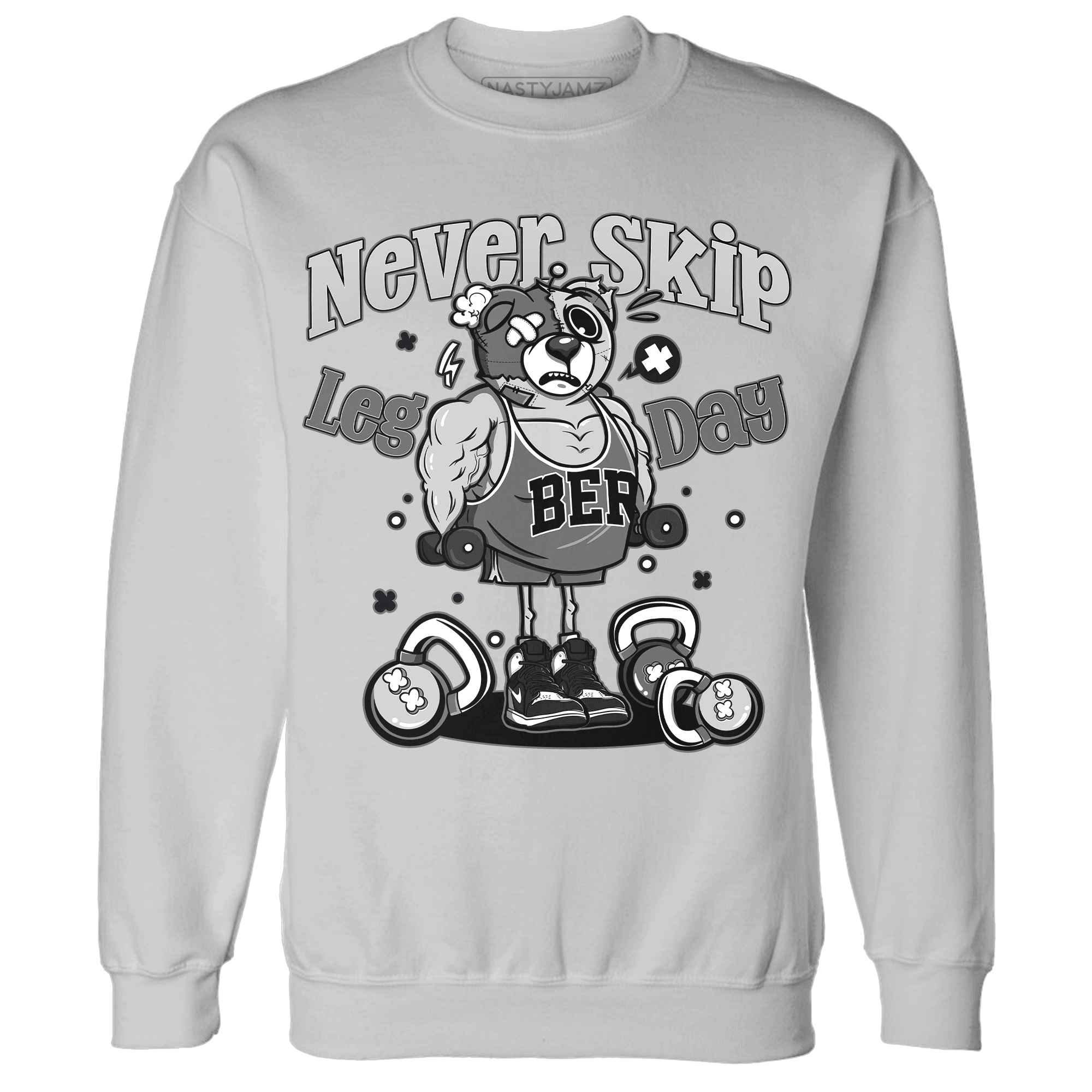 Retro High OG Black White 1s Sweatshirt Match Leg Day BER - NastyJamz