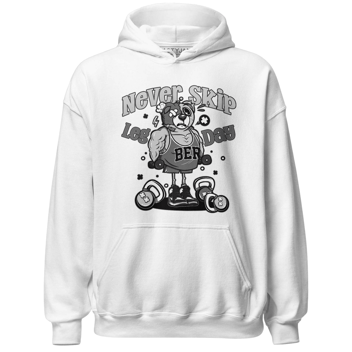 Retro High OG Black White 1s Hoodie Match Leg Day BER - NastyJamz