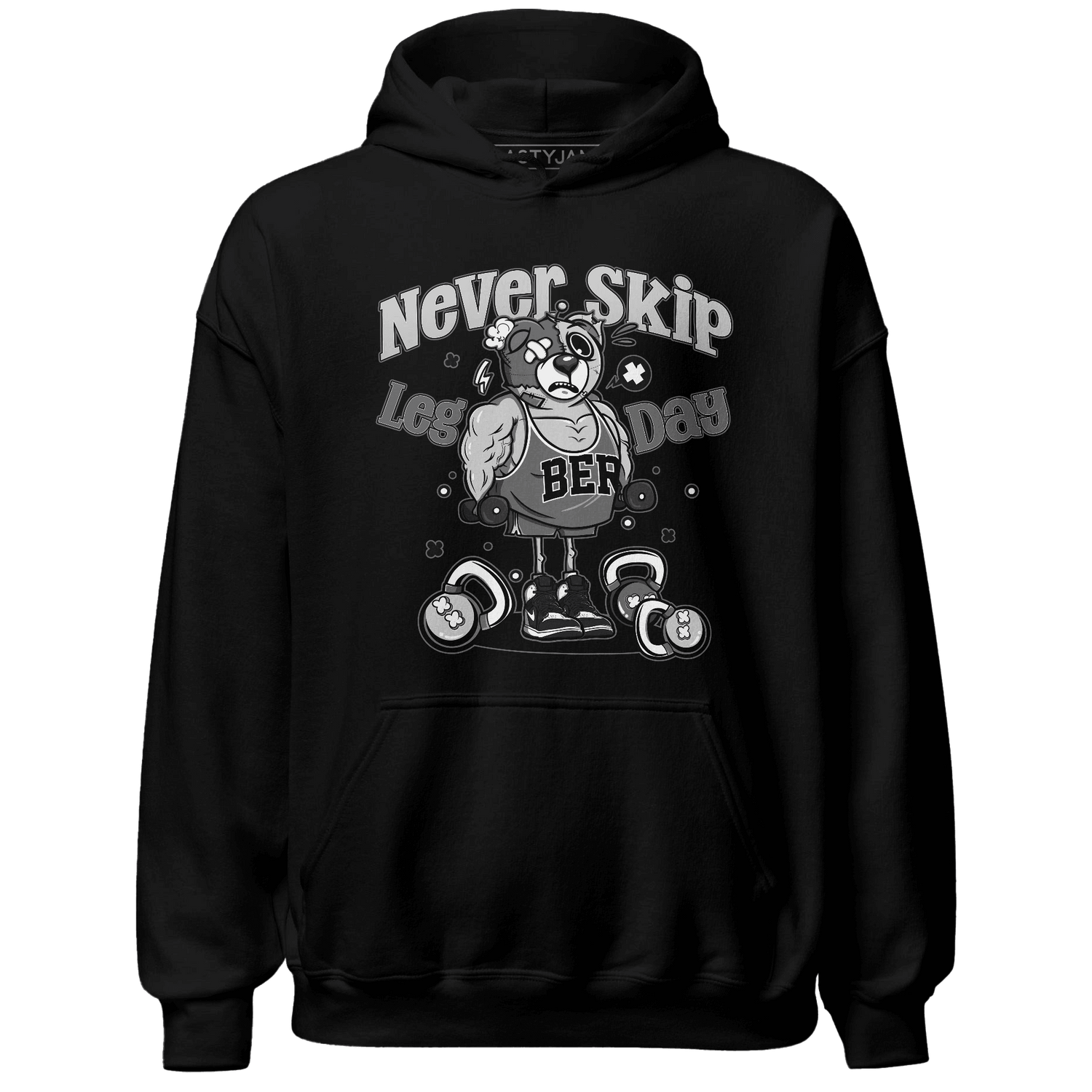 Retro High OG Black White 1s Hoodie Match Leg Day BER - NastyJamz