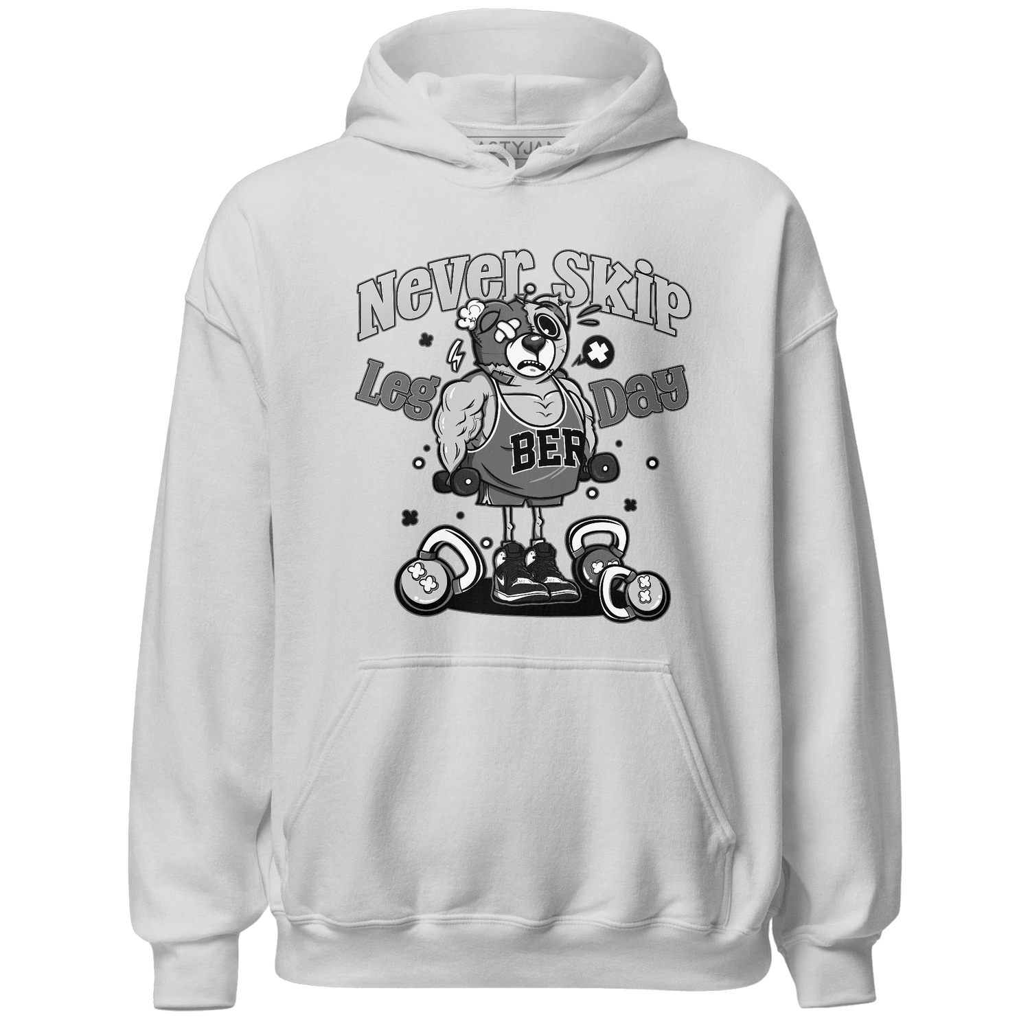 Retro High OG Black White 1s Hoodie Match Leg Day BER - NastyJamz