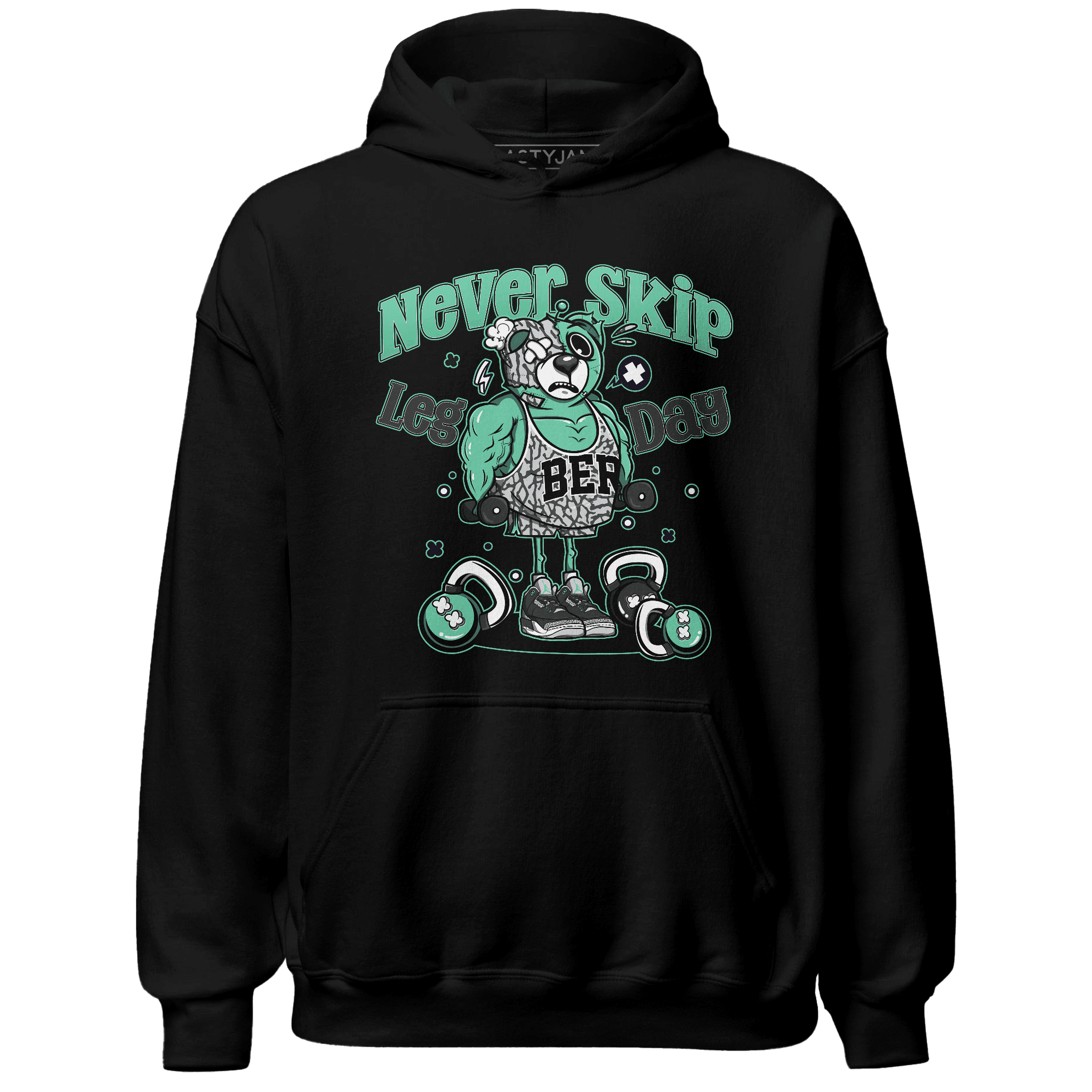 Green Glow 3s Hoodie Match Leg Day BER - NastyJamz