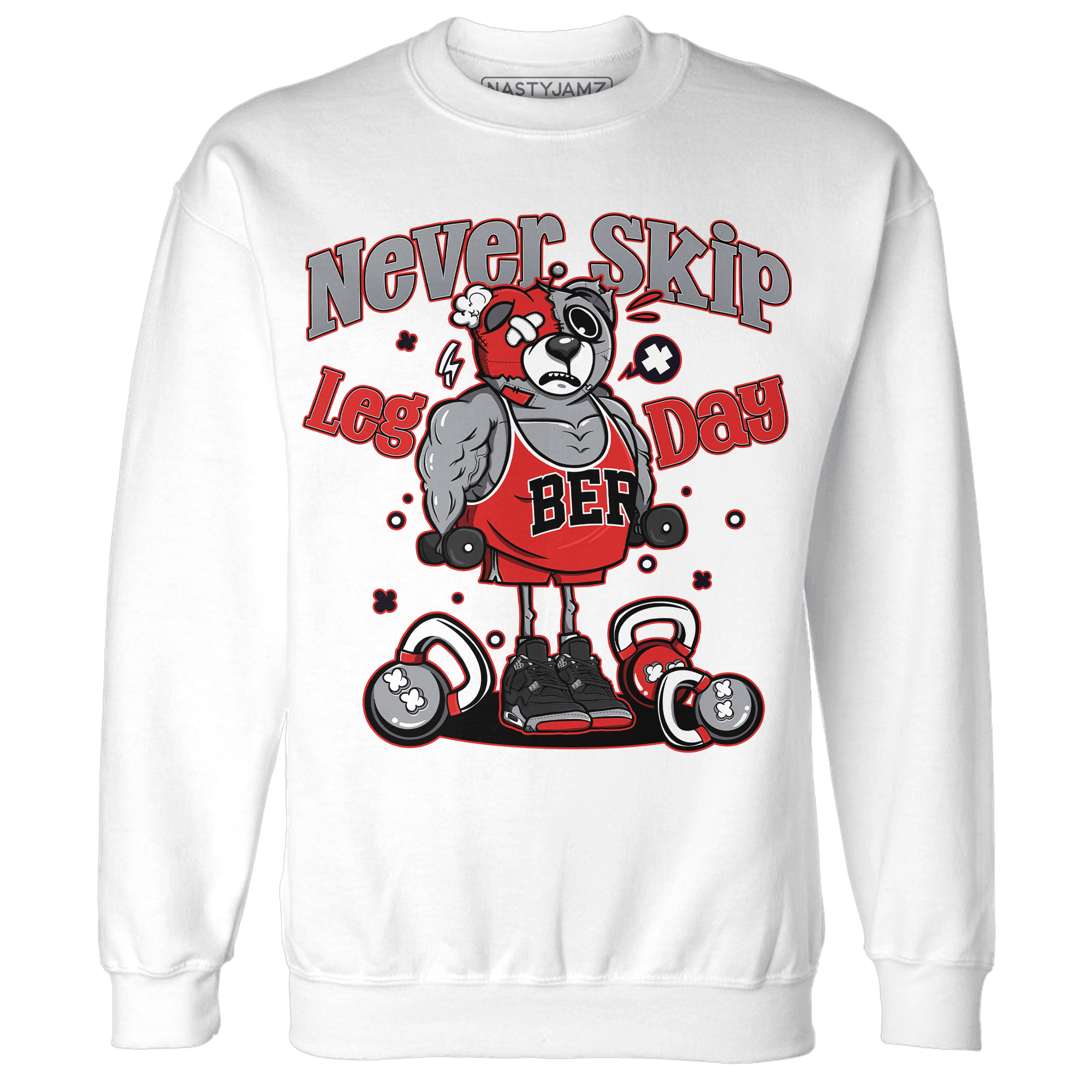 Bred Reimagined 4s Sweatshirt Match Leg Day BER - NastyJamz