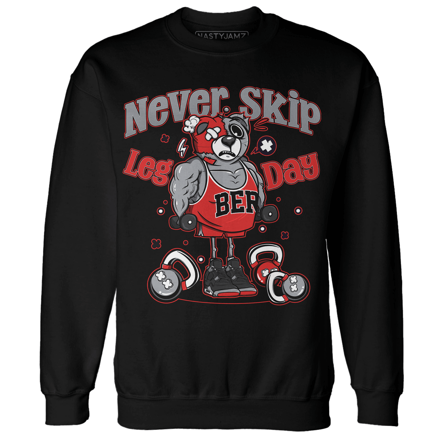 Bred Reimagined 4s Sweatshirt Match Leg Day BER - NastyJamz