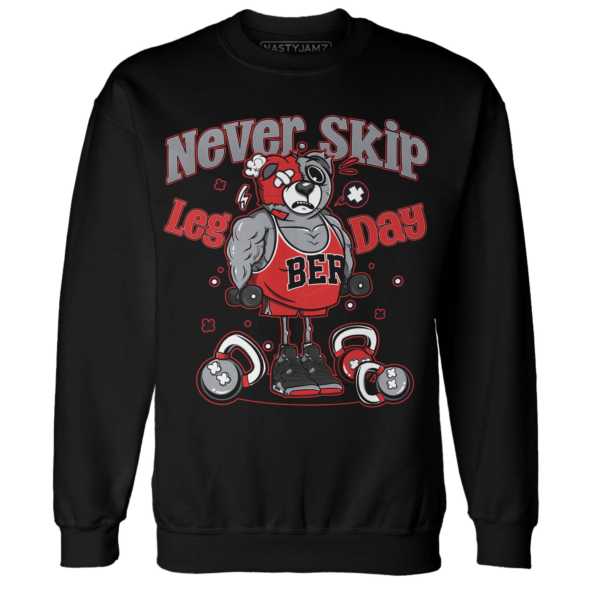 Bred Reimagined 4s Sweatshirt Match Leg Day BER - NastyJamz