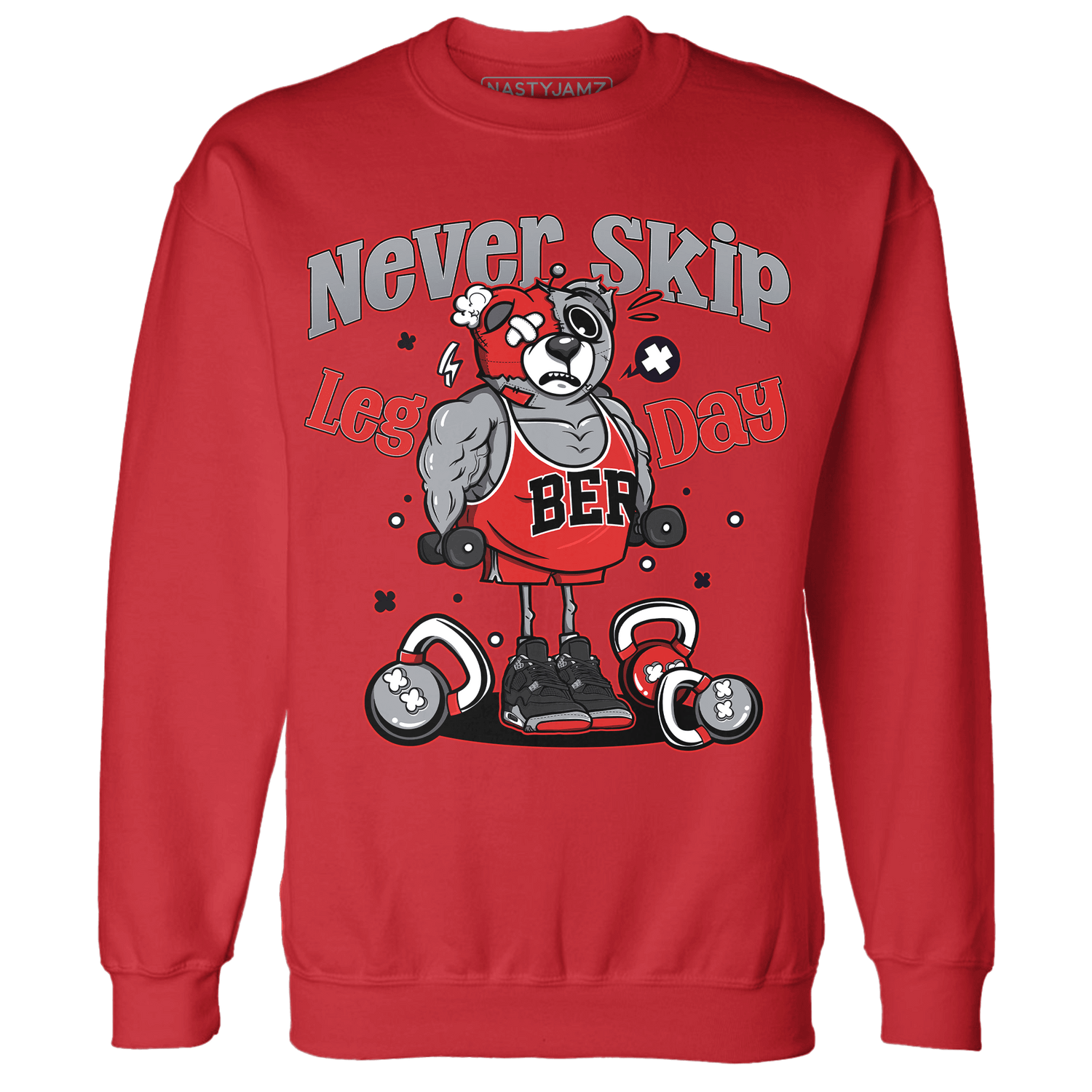 Bred Reimagined 4s Sweatshirt Match Leg Day BER - NastyJamz