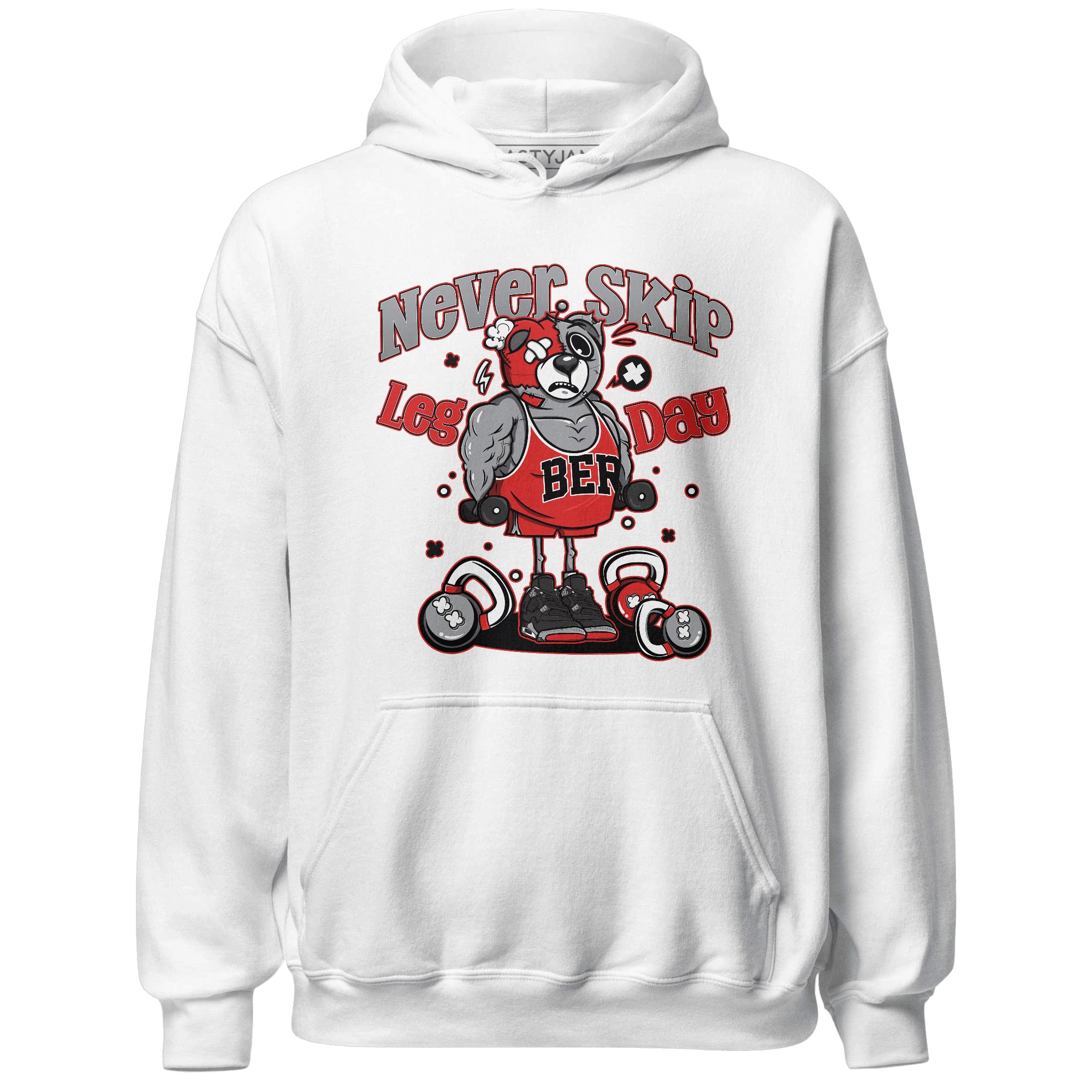 Bred Reimagined 4s Hoodie Match Leg Day BER - NastyJamz