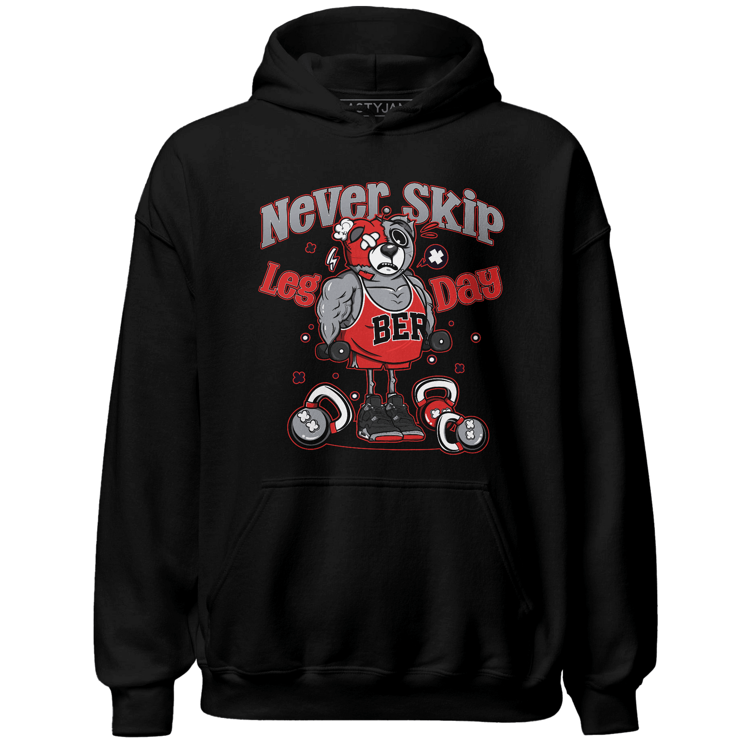 Bred Reimagined 4s Hoodie Match Leg Day BER - NastyJamz