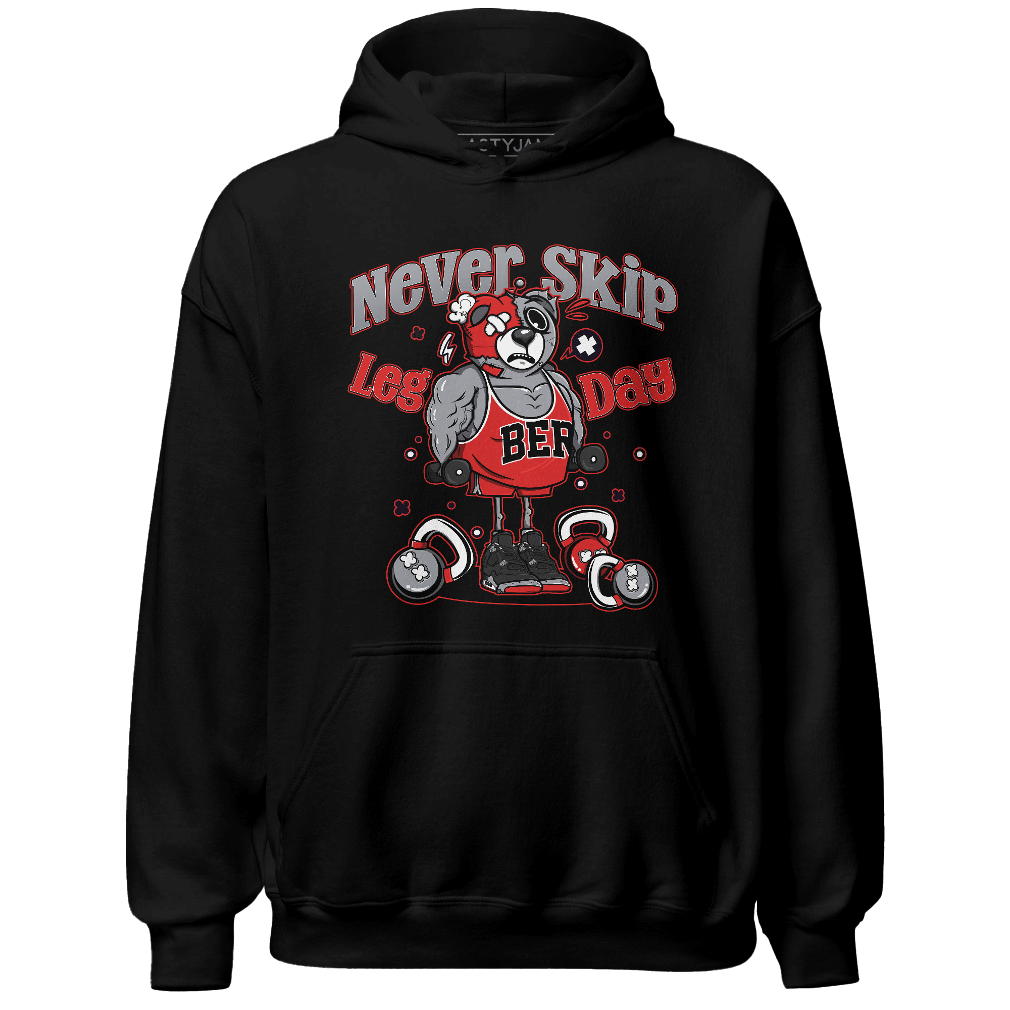 Bred Reimagined 4s Hoodie Match Leg Day BER - NastyJamz