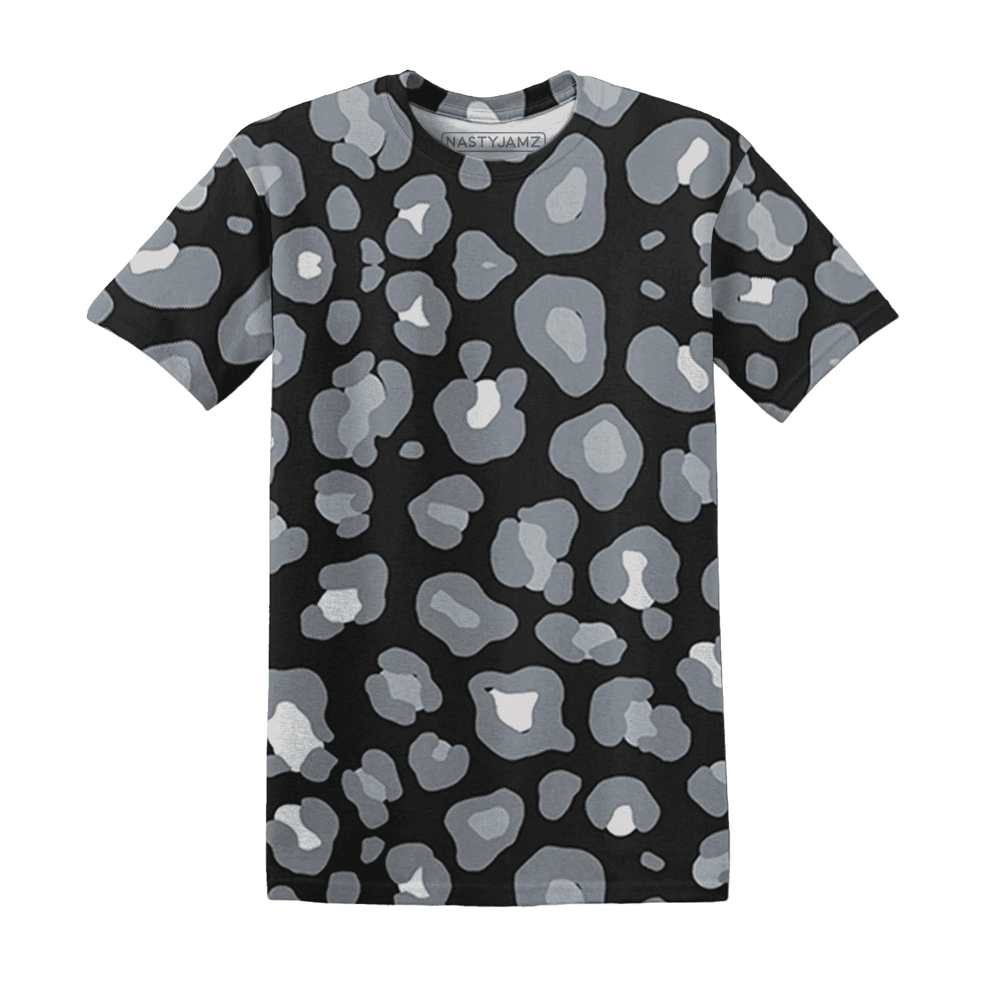 Wolf-Grey-12s-T-Shirt-Match-Leopard-Pattern-3D