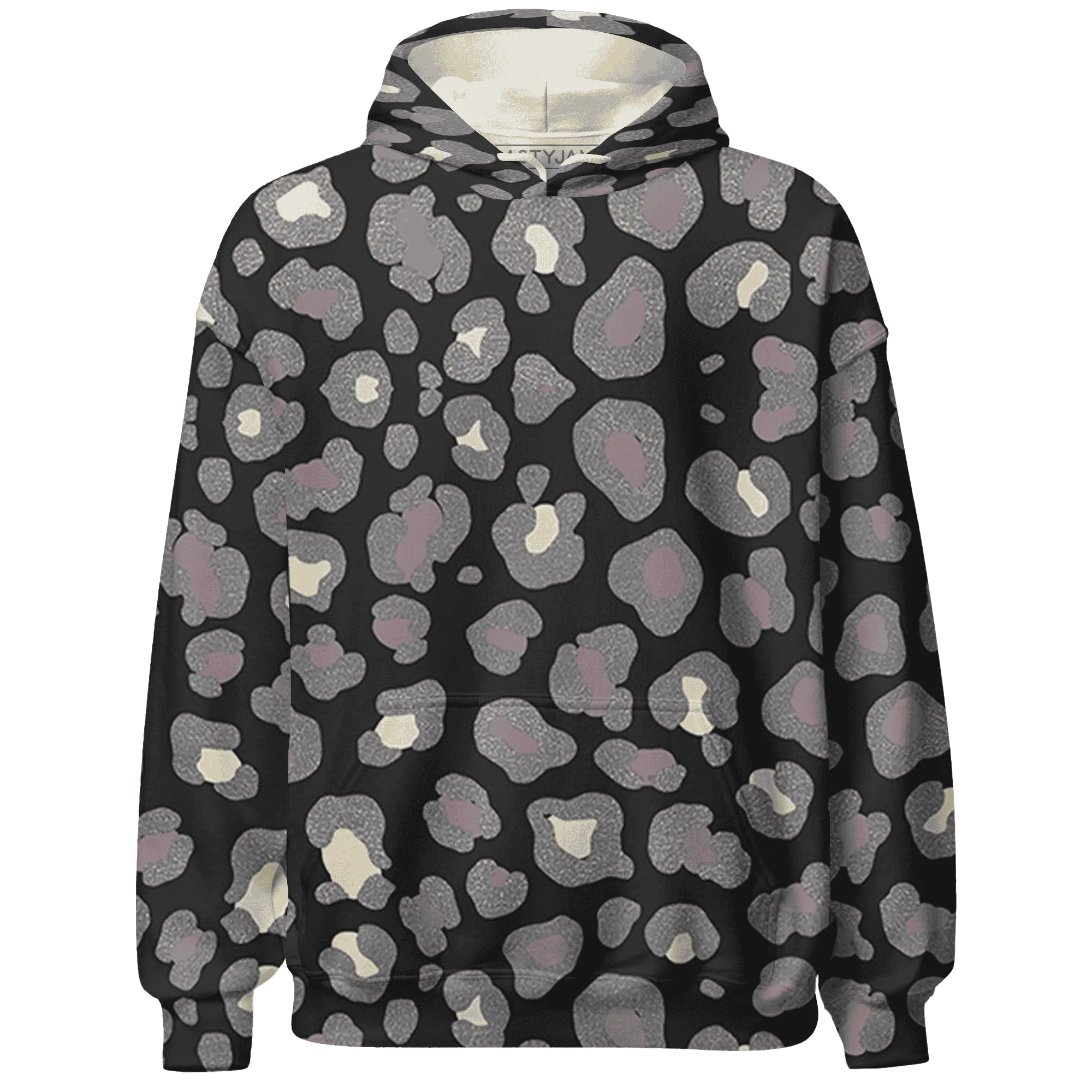 Black-Violet-Ore-3s-Hoodie-Match-Leopard-Pattern-3D