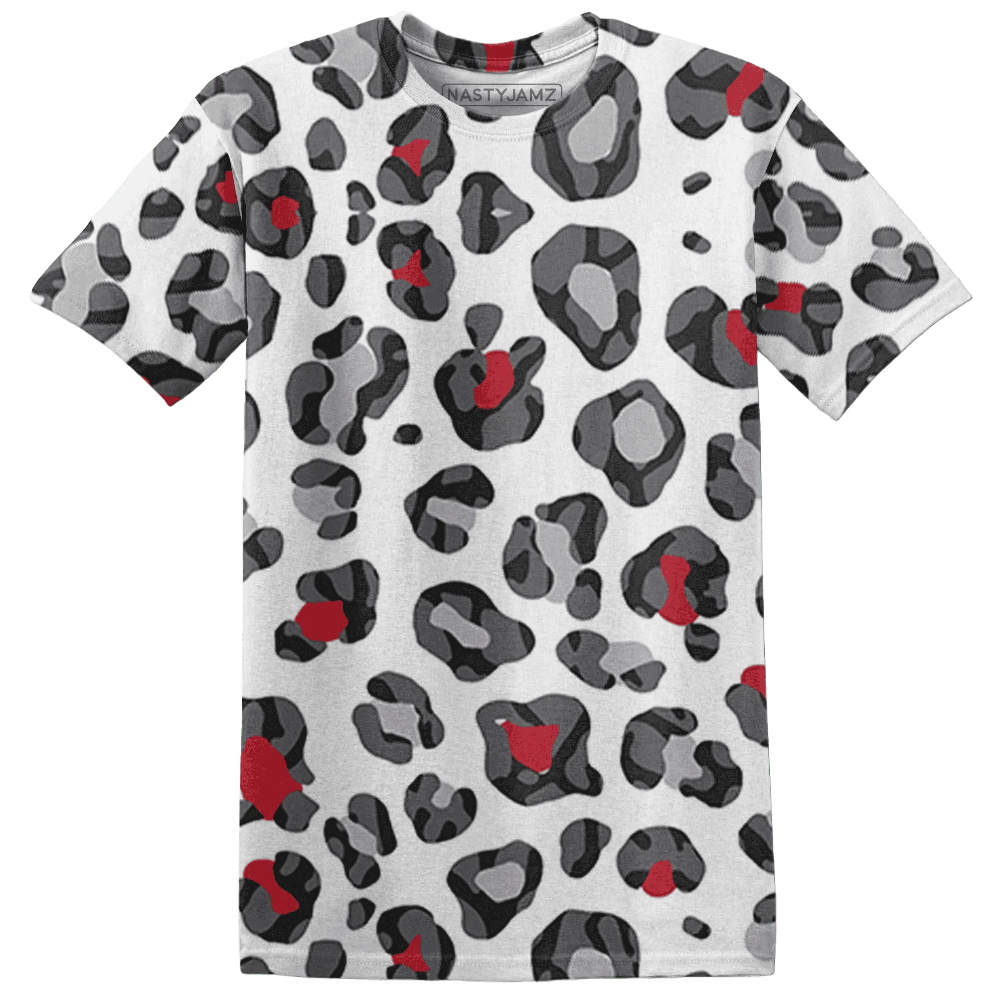 Cement-Grey-3s-T-Shirt-Match-Leopard-Pattern-3D