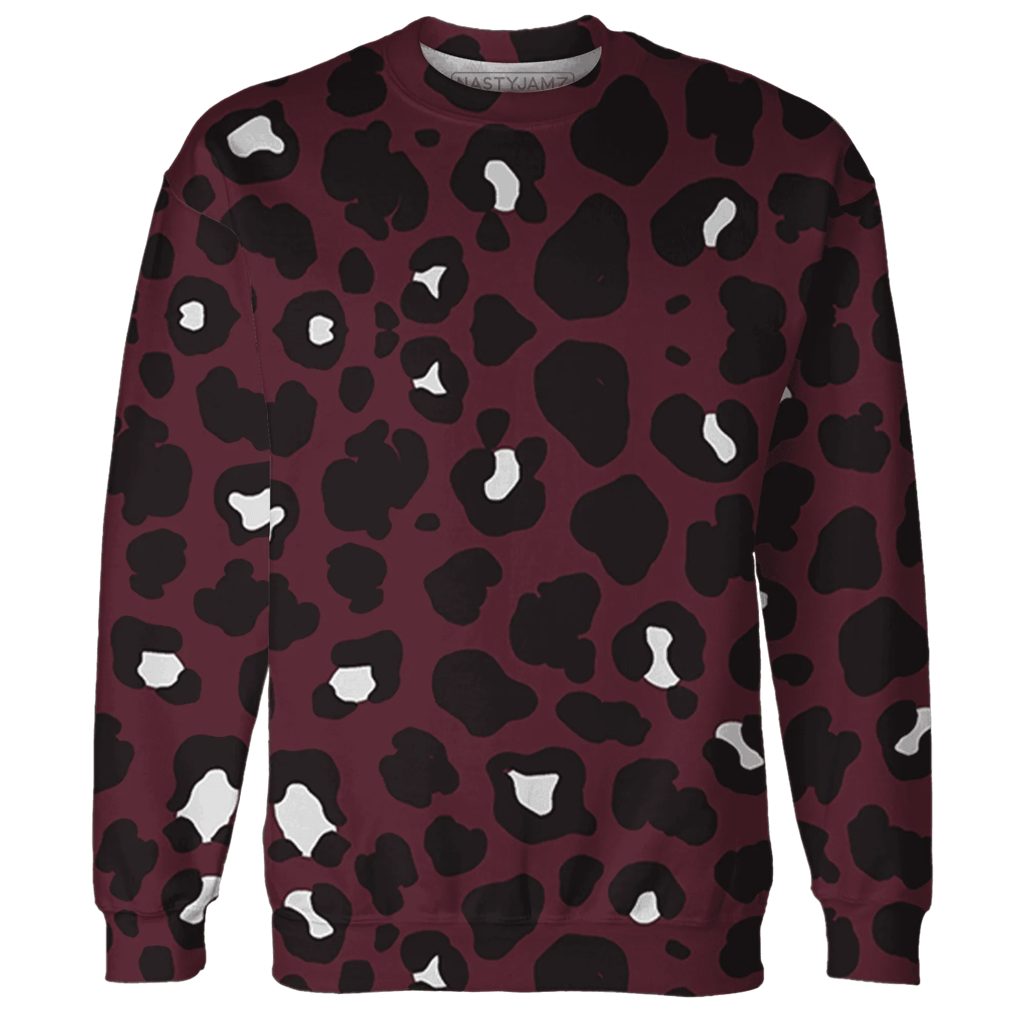 VaporMax-Night-Maron-Burgundy-Sweatshirt-Match-Leopard-Pattern-3D