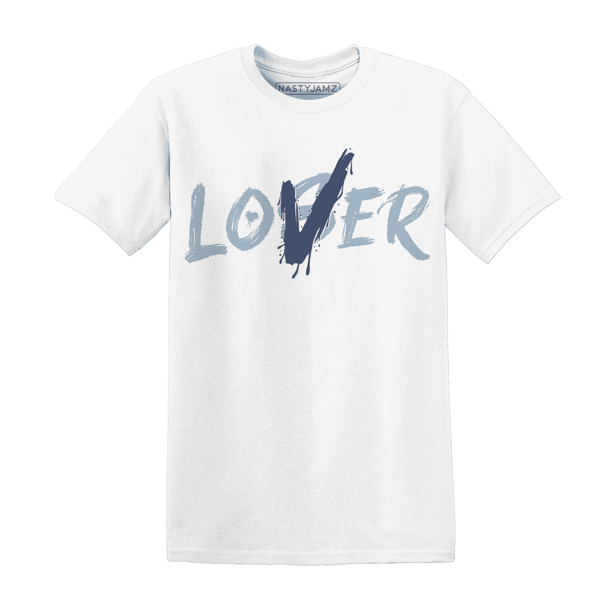 Mid Diffused Blue Grey 1s T Shirt Match Loser Lover - NastyJamz
