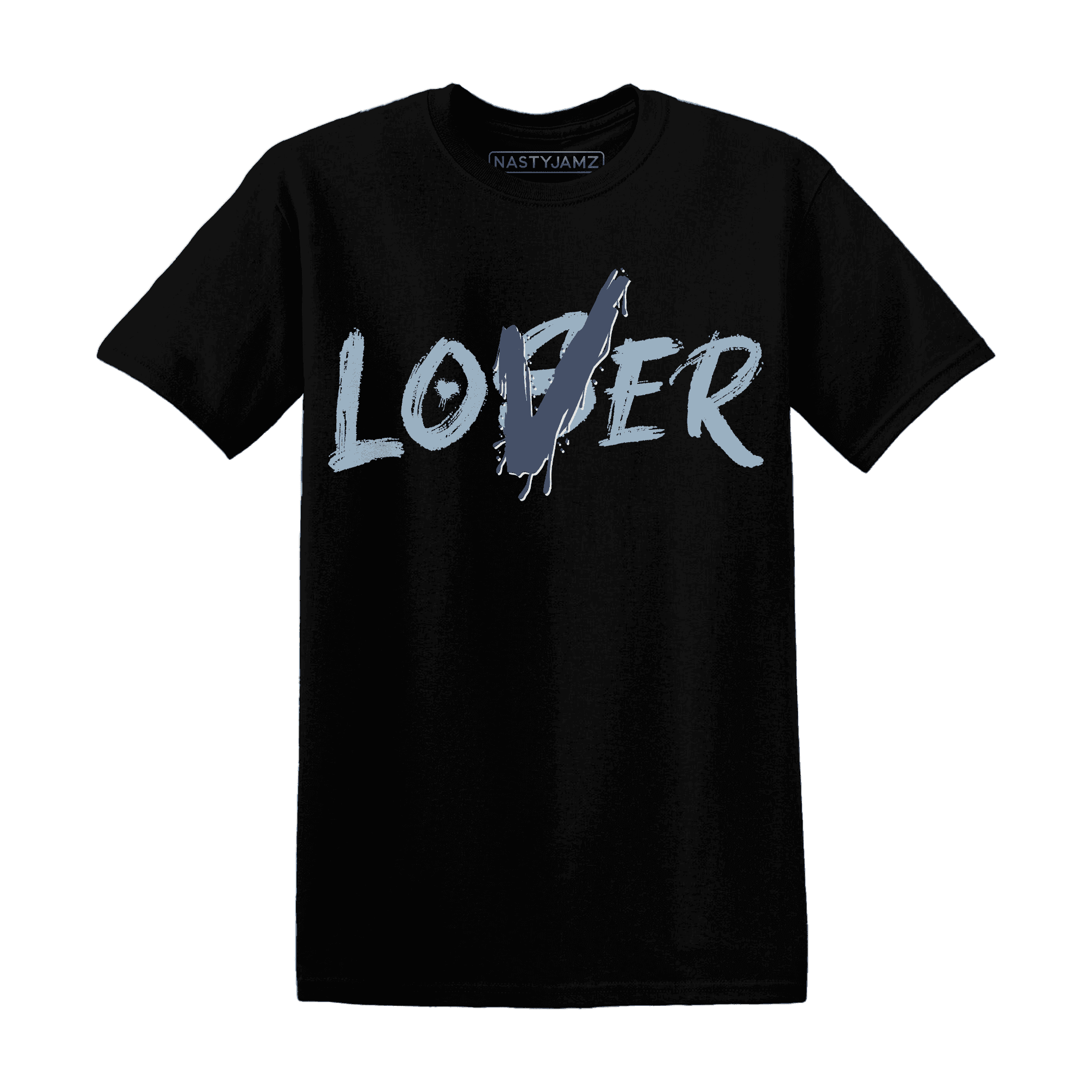 Mid Diffused Blue Grey 1s T Shirt Match Loser Lover - NastyJamz