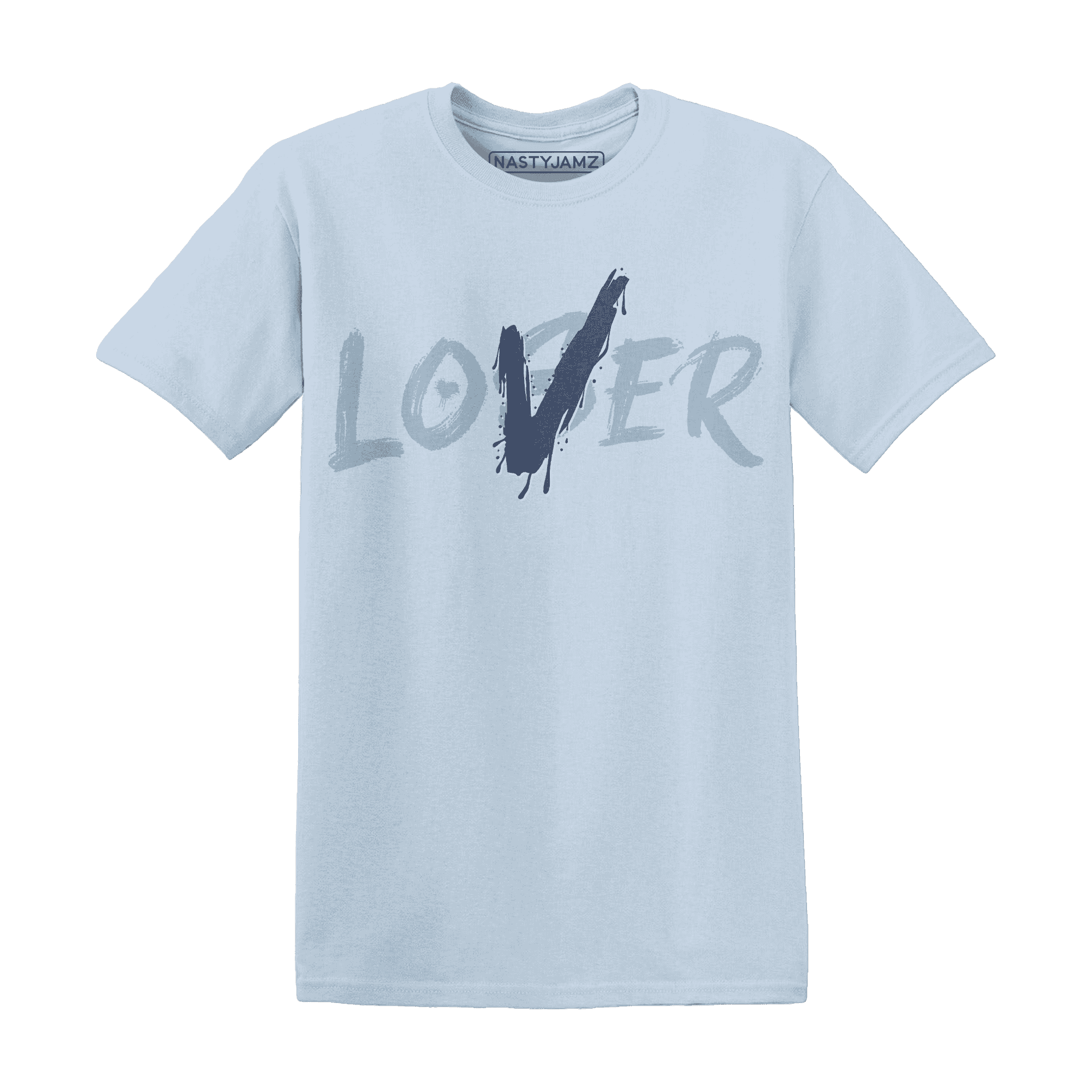 Mid Diffused Blue Grey 1s T Shirt Match Loser Lover - NastyJamz