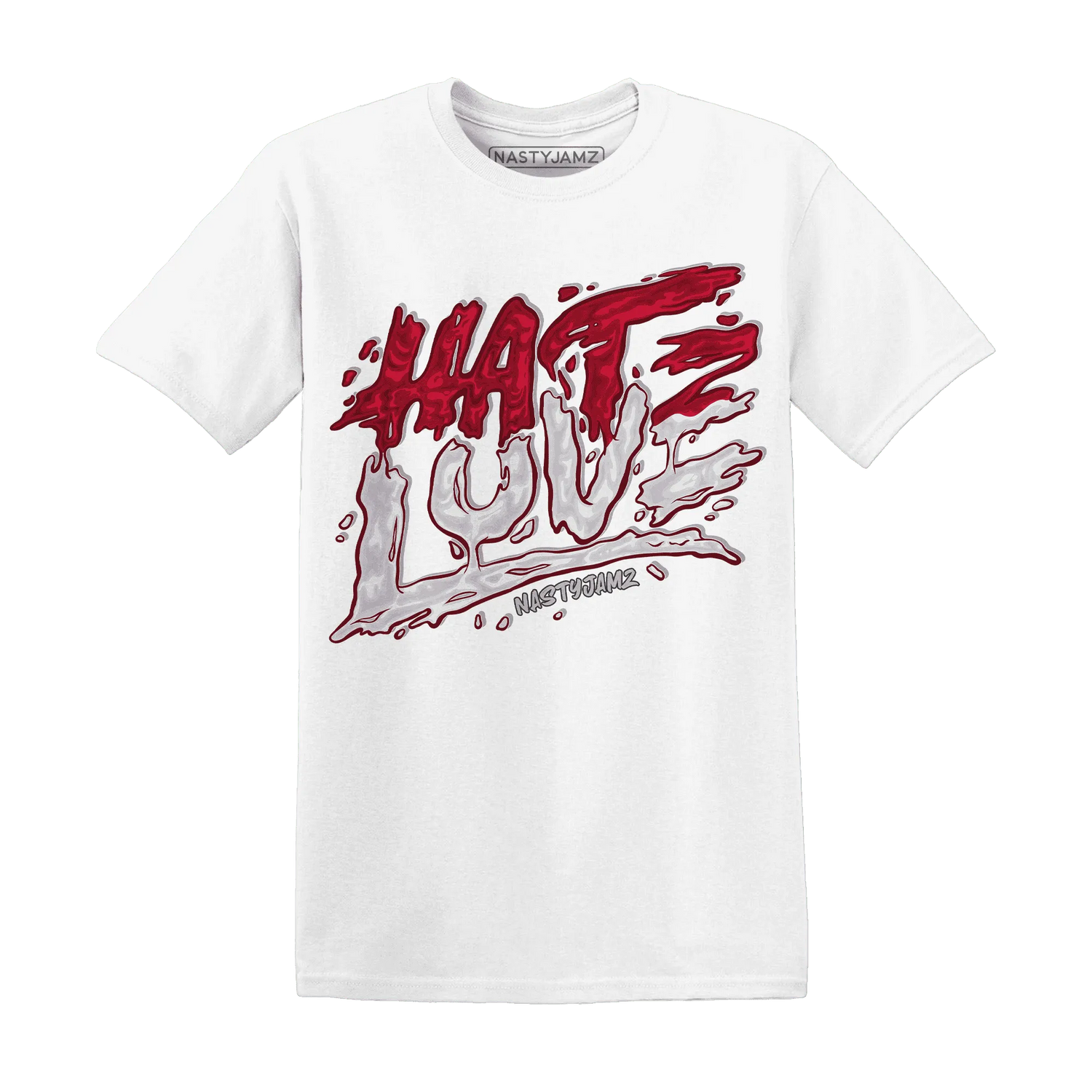 NastyJamz-Retro-Red-Taxi-12s-T-Shirt-Match-Love-Hate