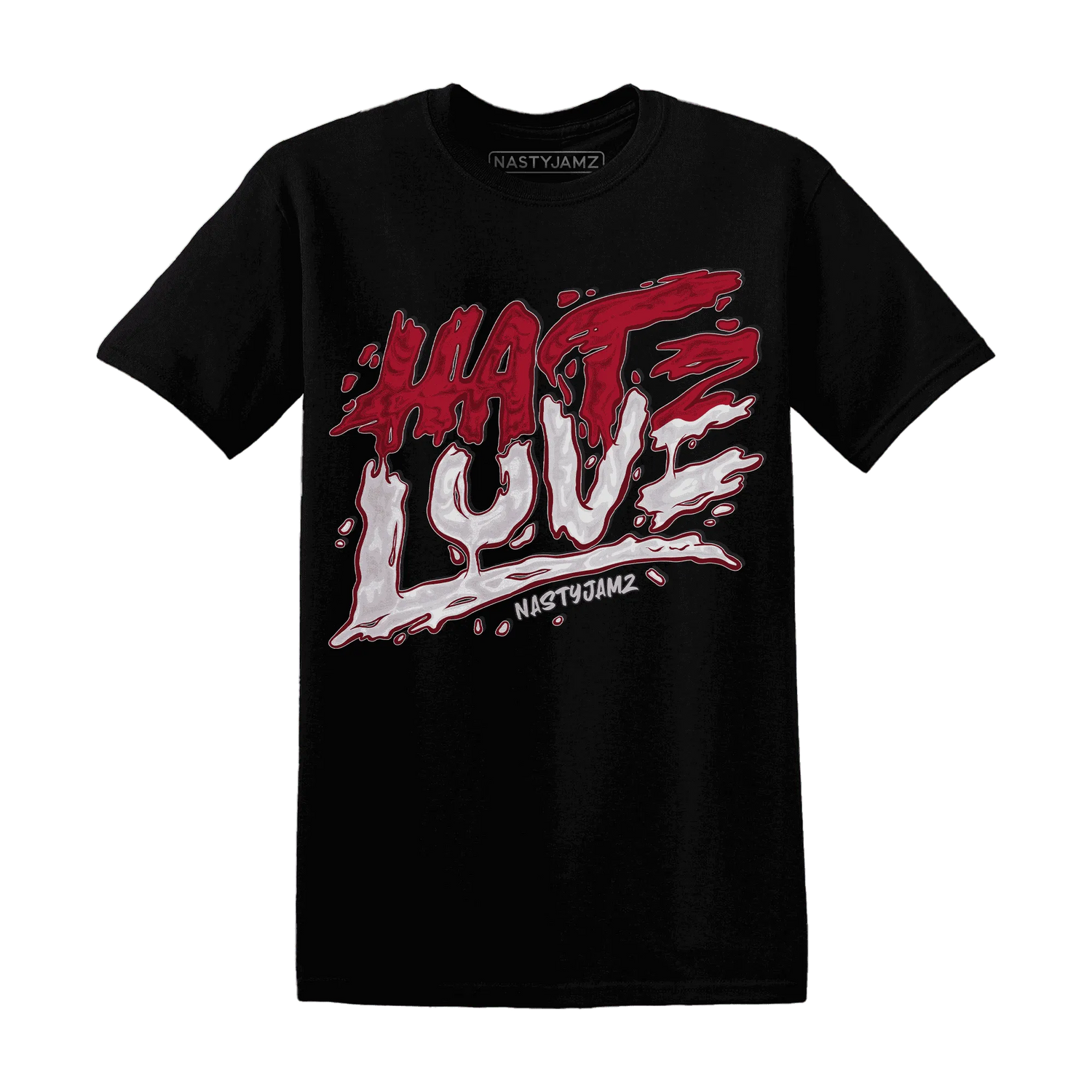 NastyJamz-Retro-Red-Taxi-12s-T-Shirt-Match-Love-Hate