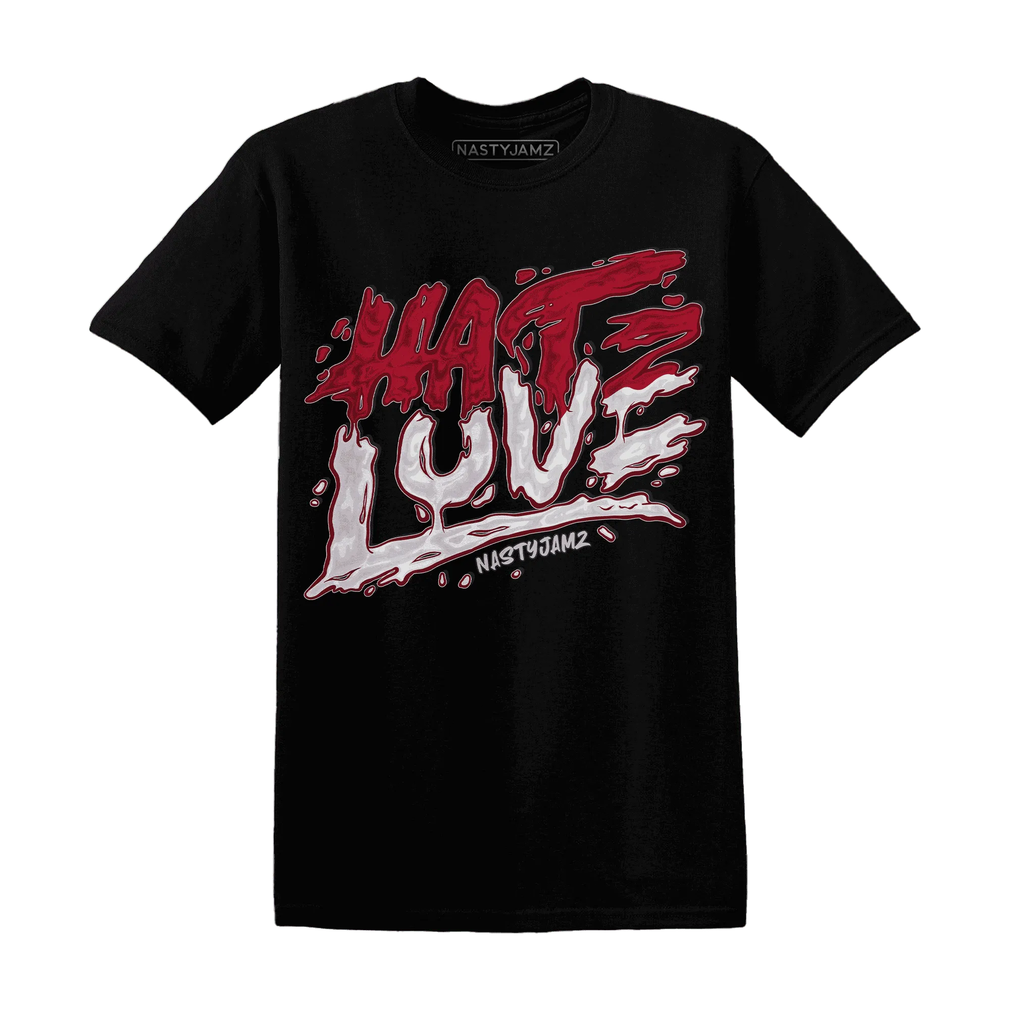 NastyJamz-Retro-Red-Taxi-12s-T-Shirt-Match-Love-Hate