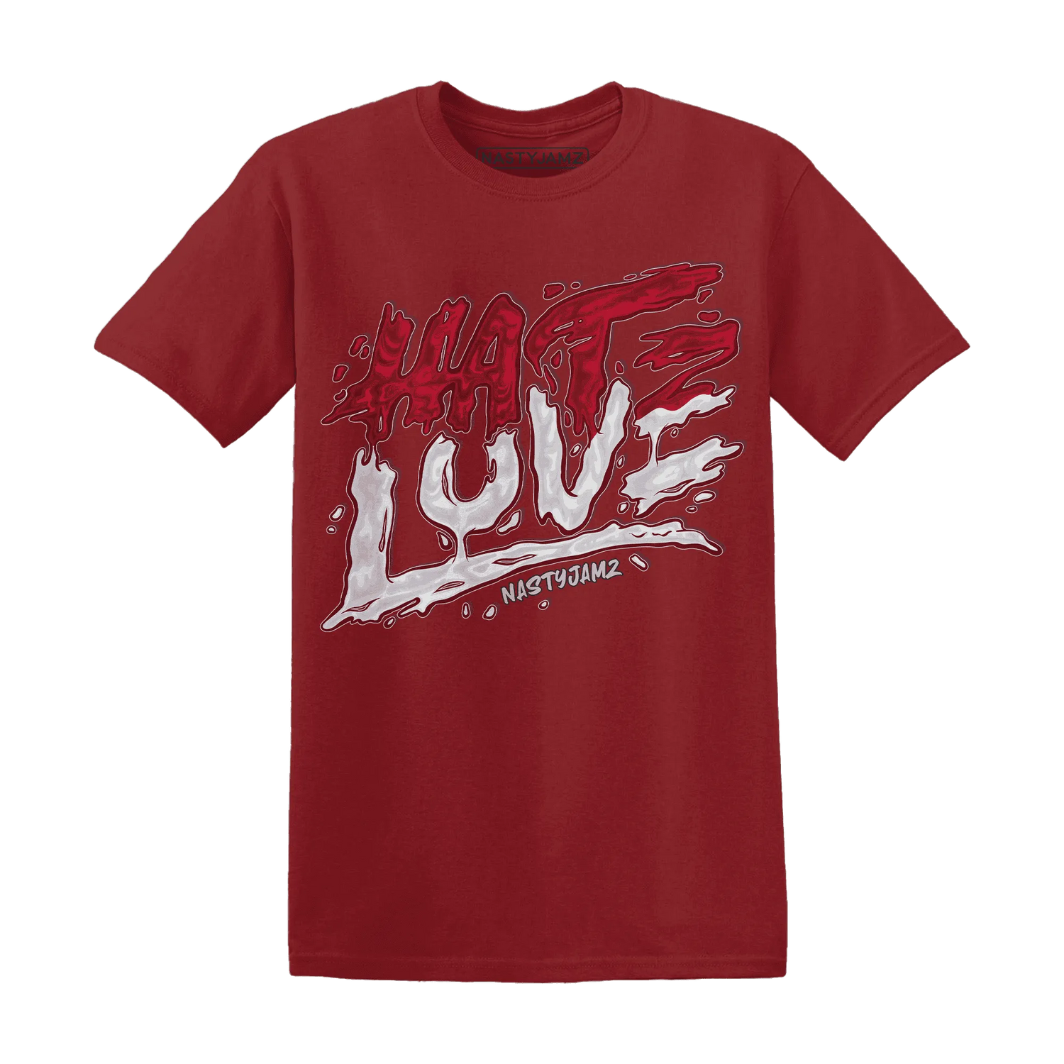 NastyJamz-Retro-Red-Taxi-12s-T-Shirt-Match-Love-Hate