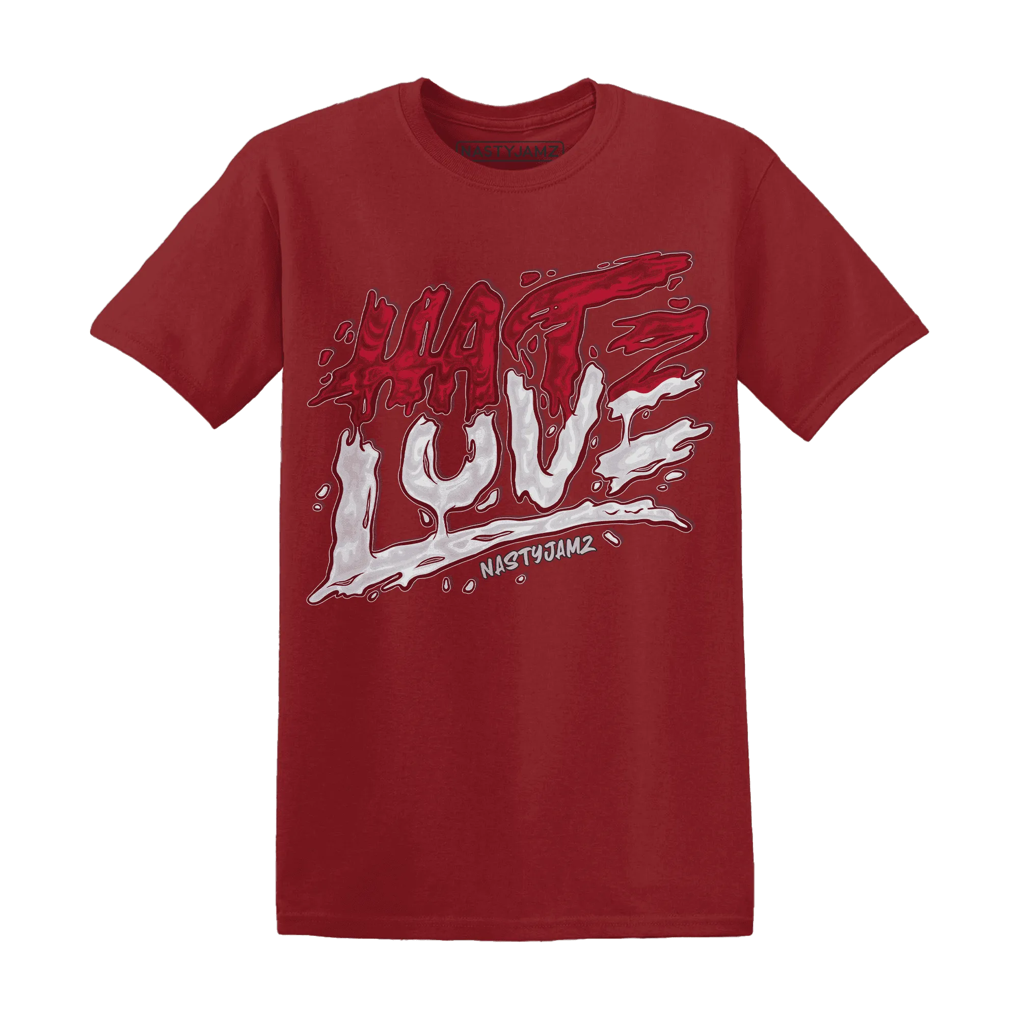 NastyJamz-Retro-Red-Taxi-12s-T-Shirt-Match-Love-Hate