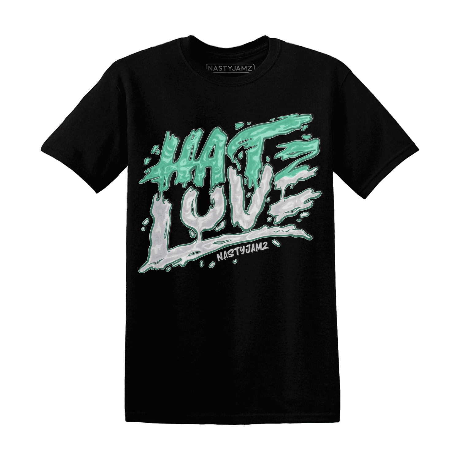 NastyJamz-High-OG-Green-Glow-1s-T-Shirt-Match-Love-Hate