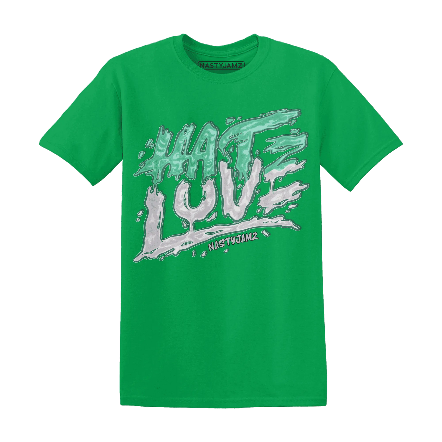 NastyJamz-High-OG-Green-Glow-1s-T-Shirt-Match-Love-Hate