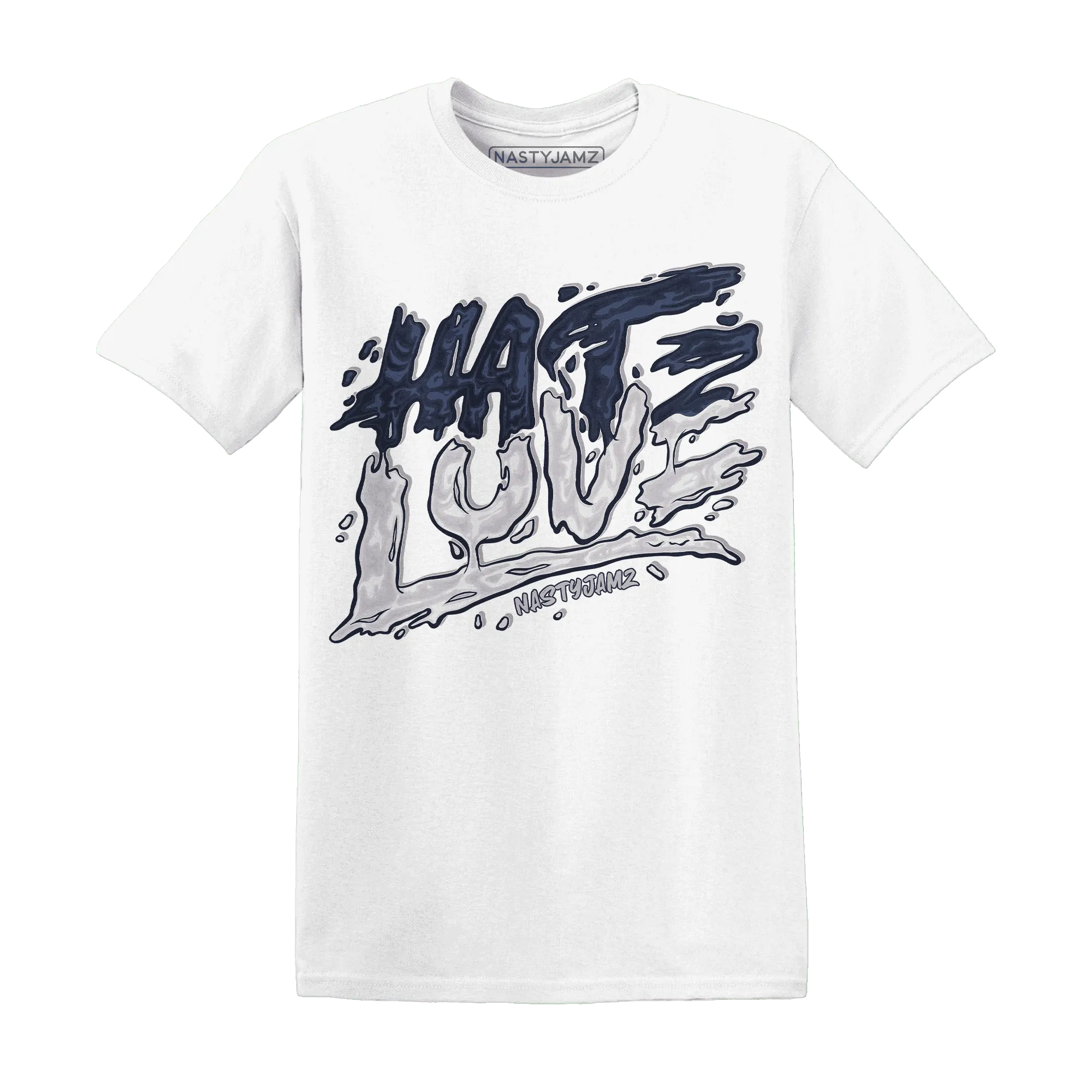 White-Navy-6s-T-Shirt-Match-Love-Hate