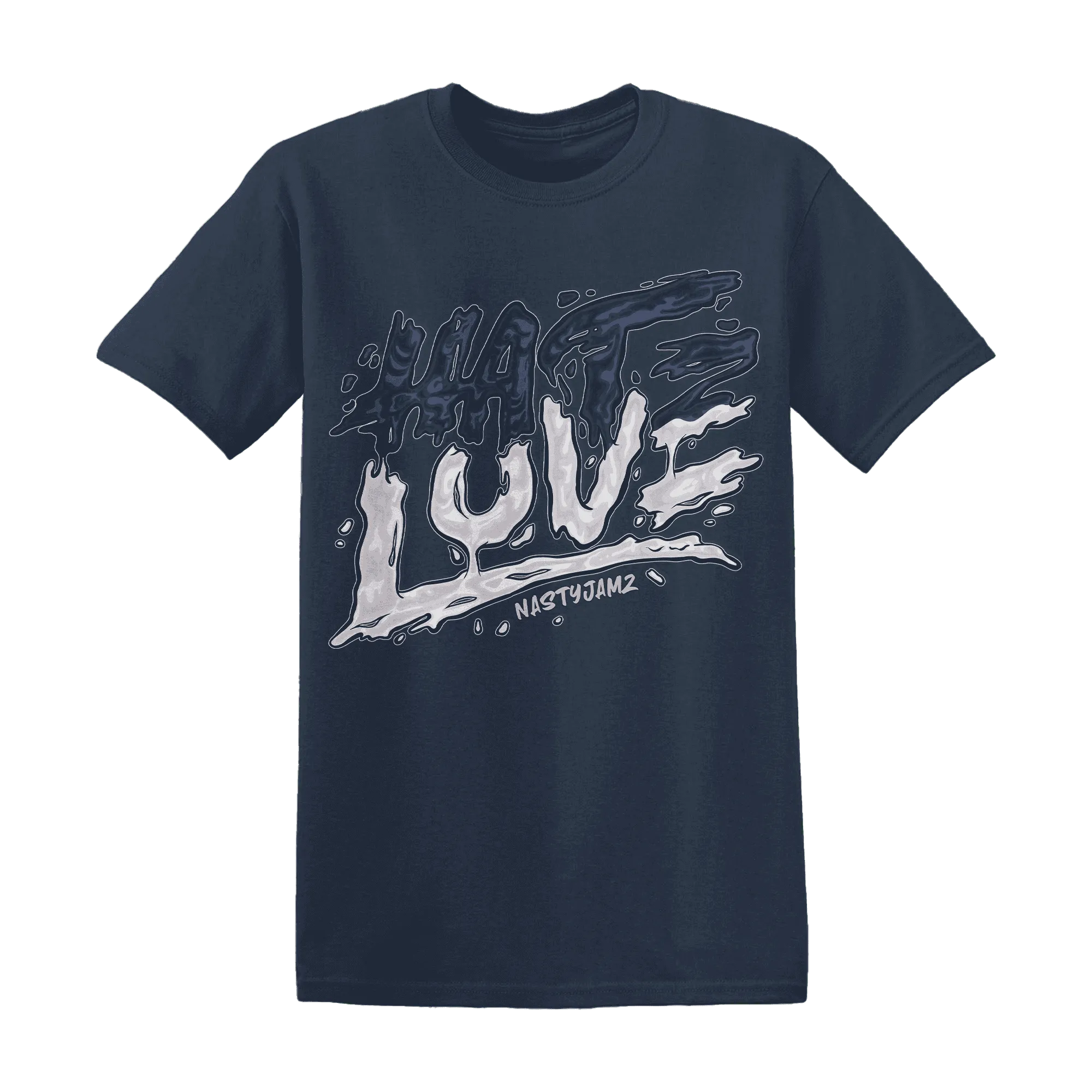 White-Navy-6s-T-Shirt-Match-Love-Hate