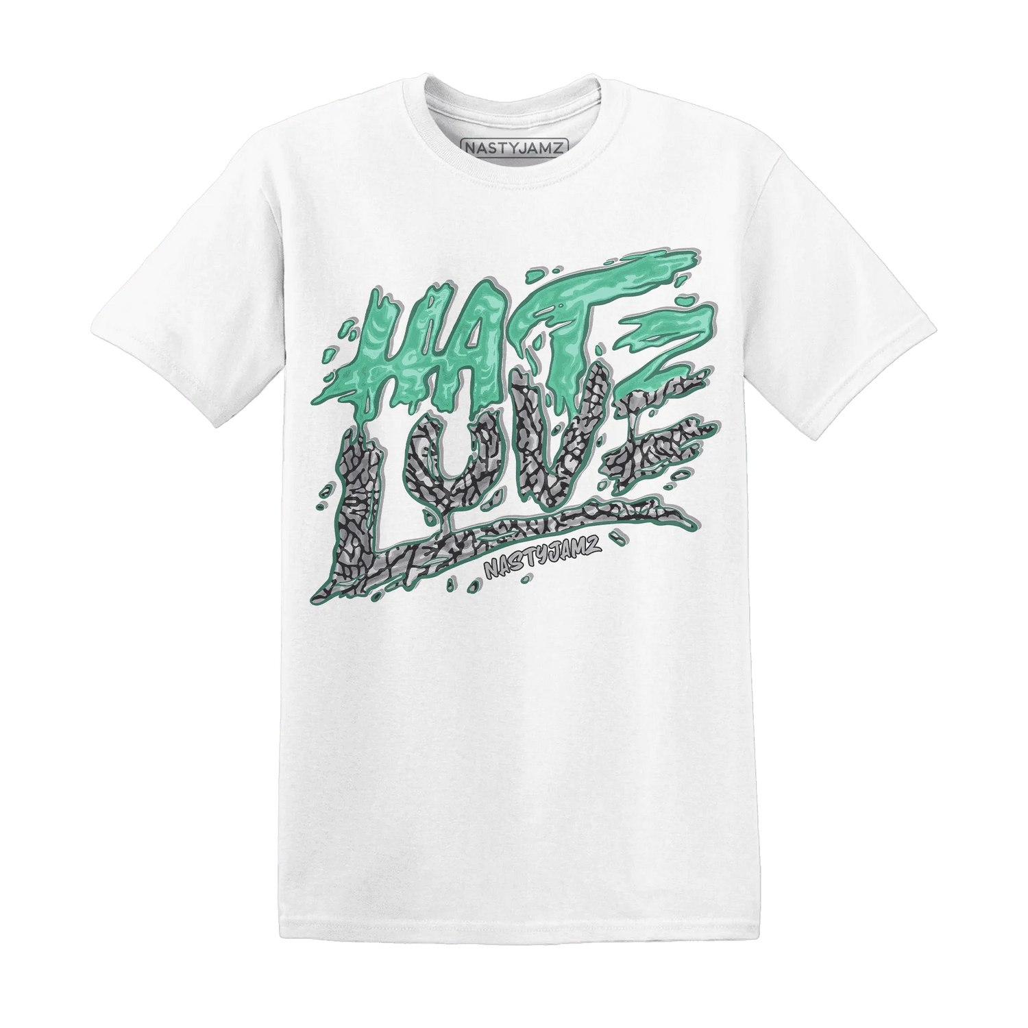 NastyJamz-Green-Glow-3s-T-Shirt-Match-Love-Hate