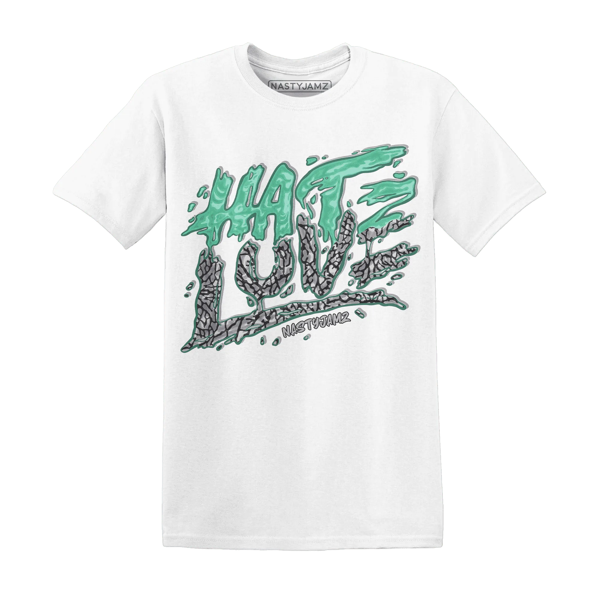 NastyJamz-Green-Glow-3s-T-Shirt-Match-Love-Hate