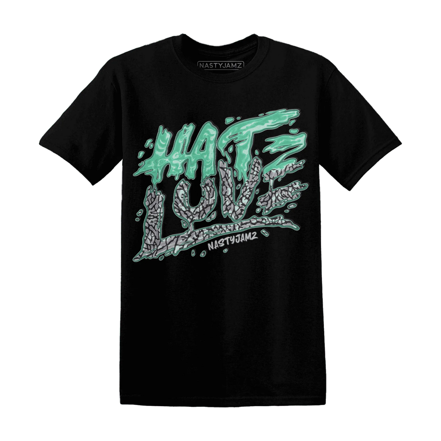 NastyJamz-Green-Glow-3s-T-Shirt-Match-Love-Hate