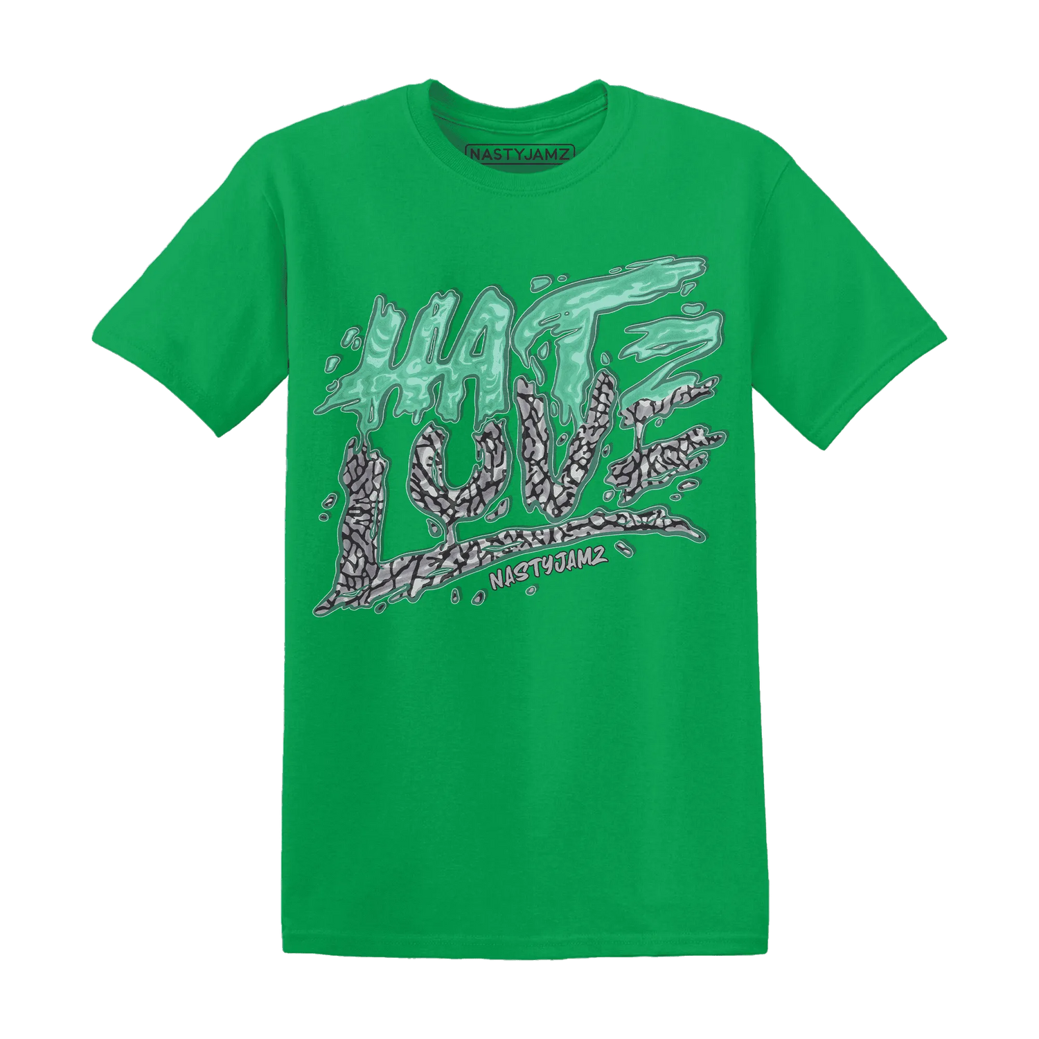 NastyJamz-Green-Glow-3s-T-Shirt-Match-Love-Hate