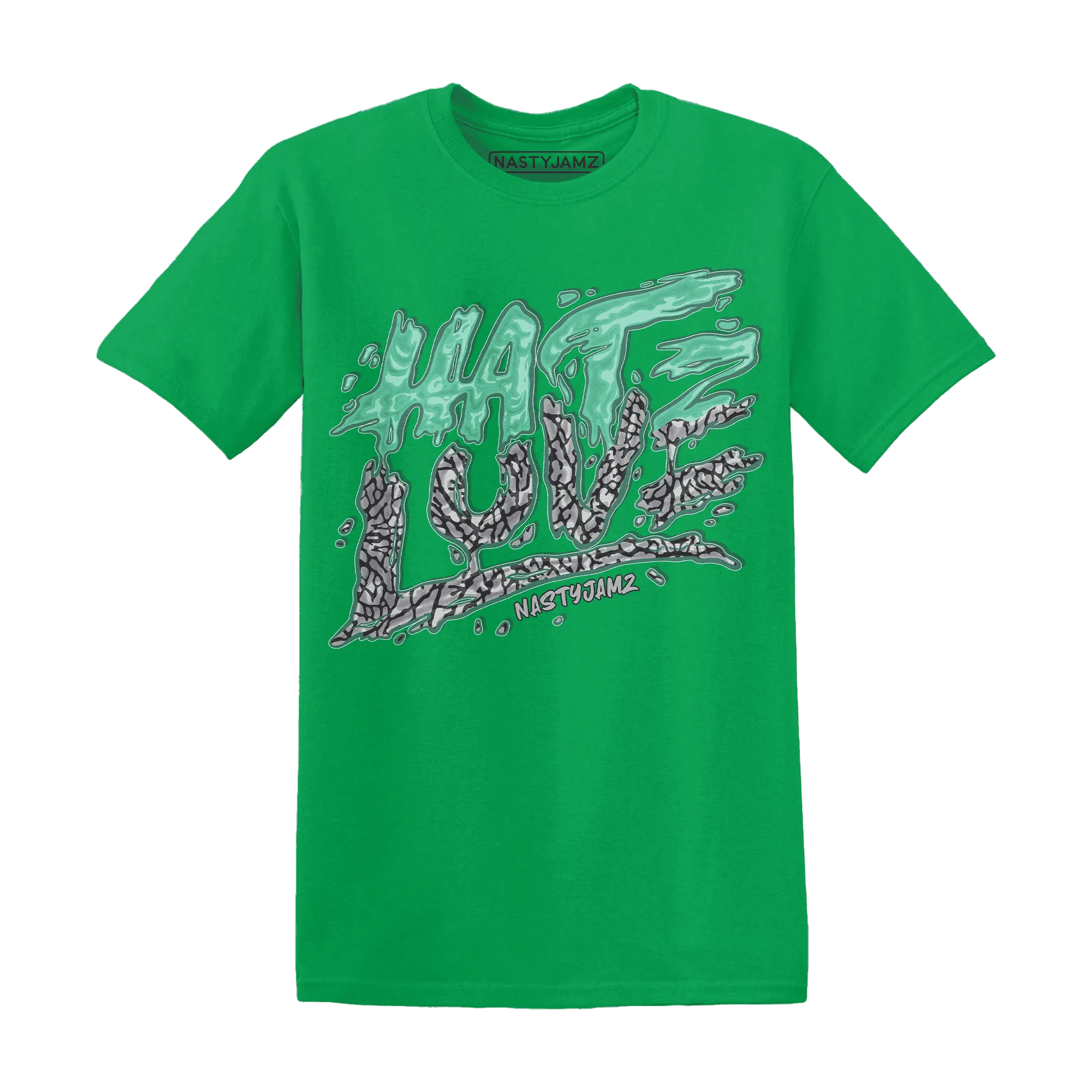 NastyJamz-Green-Glow-3s-T-Shirt-Match-Love-Hate