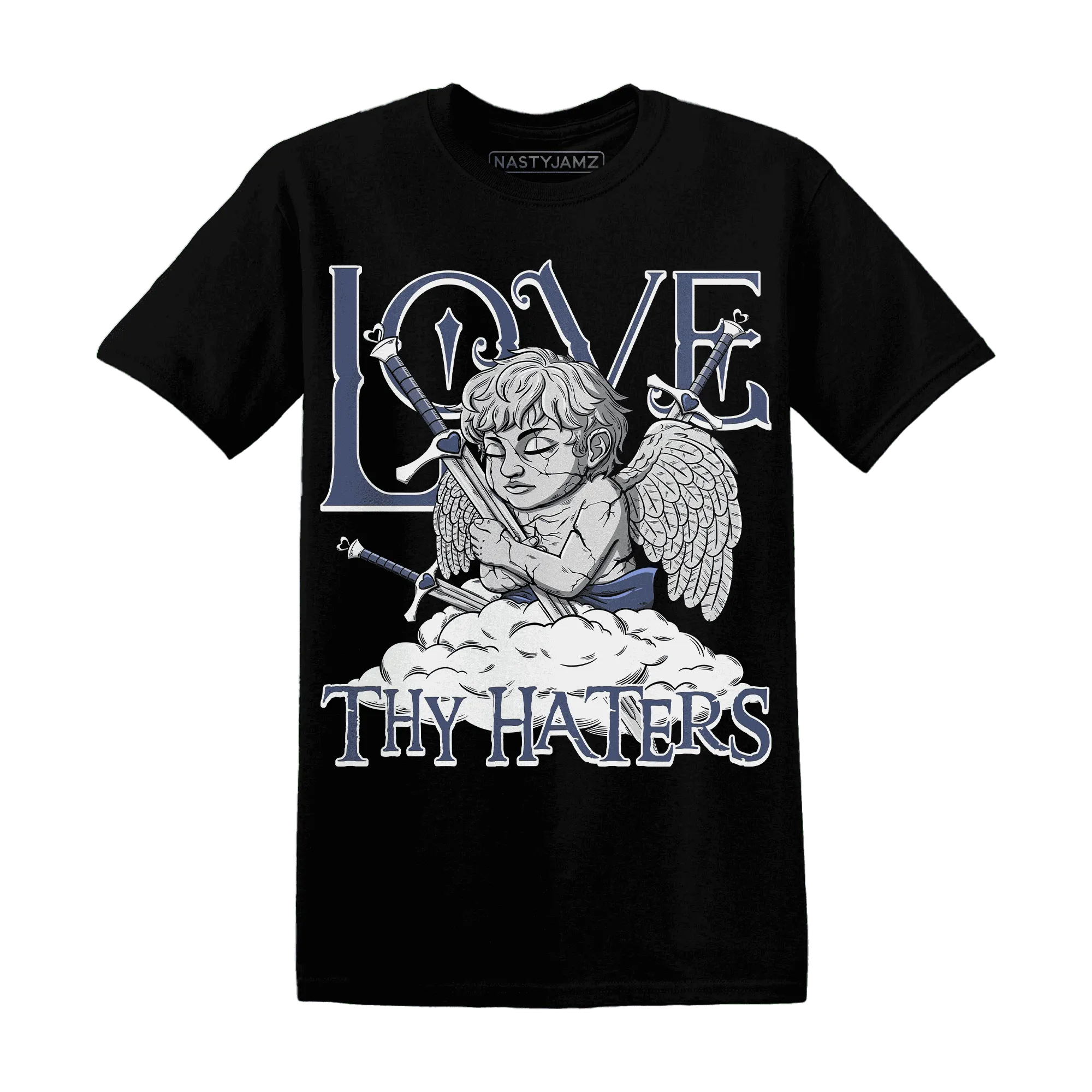 Low-Diffused-Blue-11s-T-Shirt-Match-Love-Thy-Haters-Angel