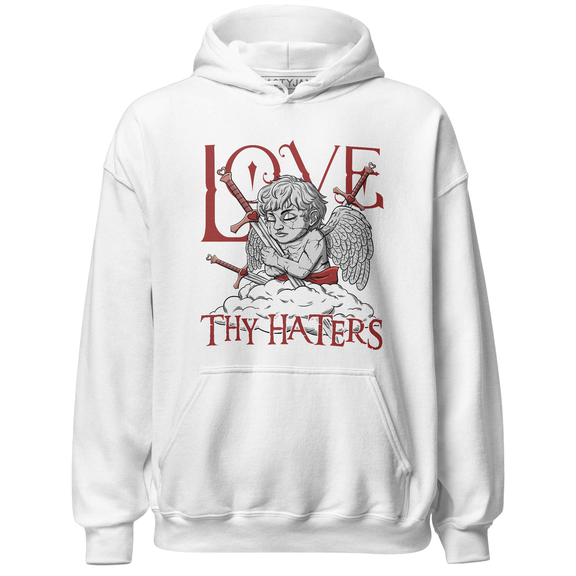 Dune Red 13s Hoodie Match Love Thy Haters Angel - NastyJamz