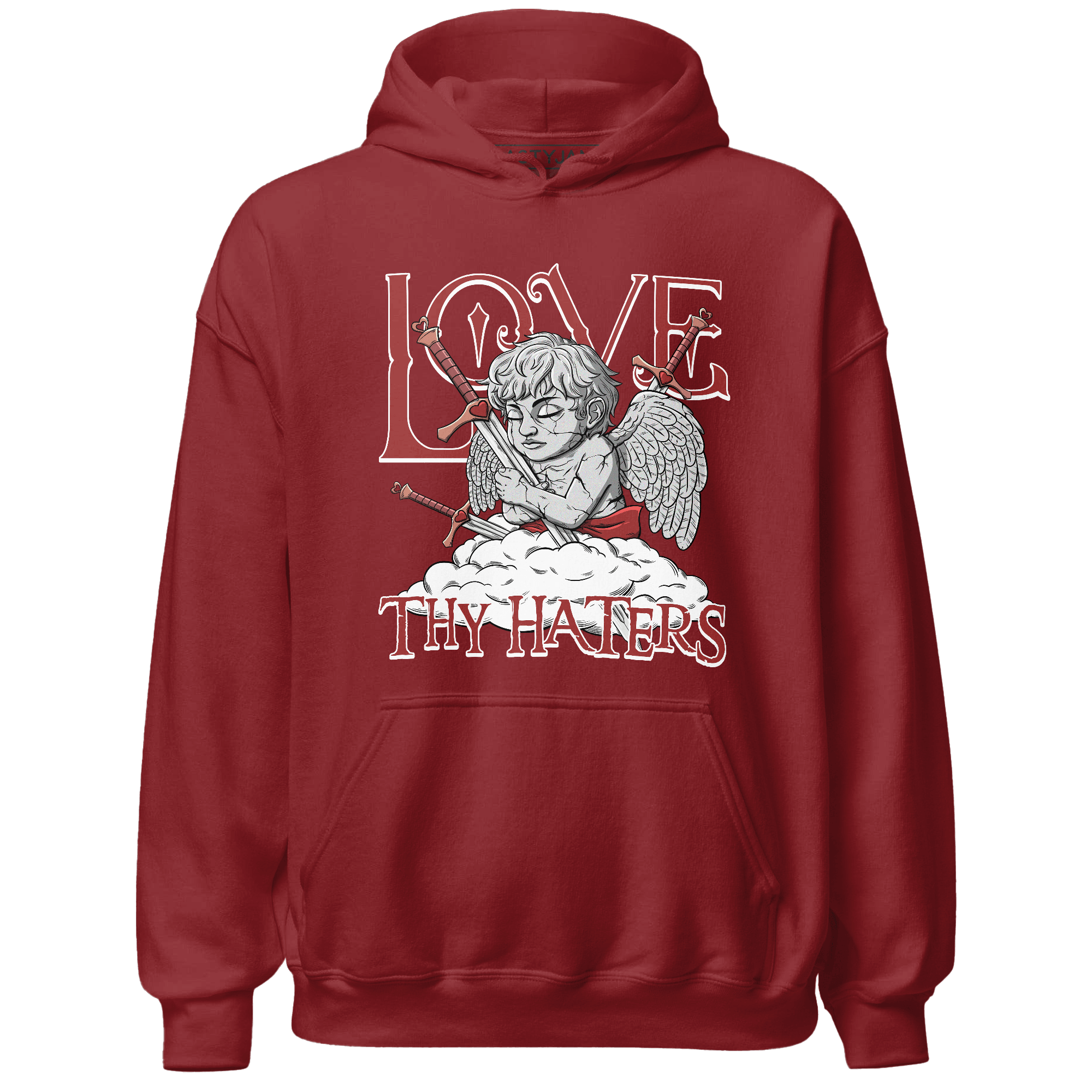 Dune Red 13s Hoodie Match Love Thy Haters Angel - NastyJamz