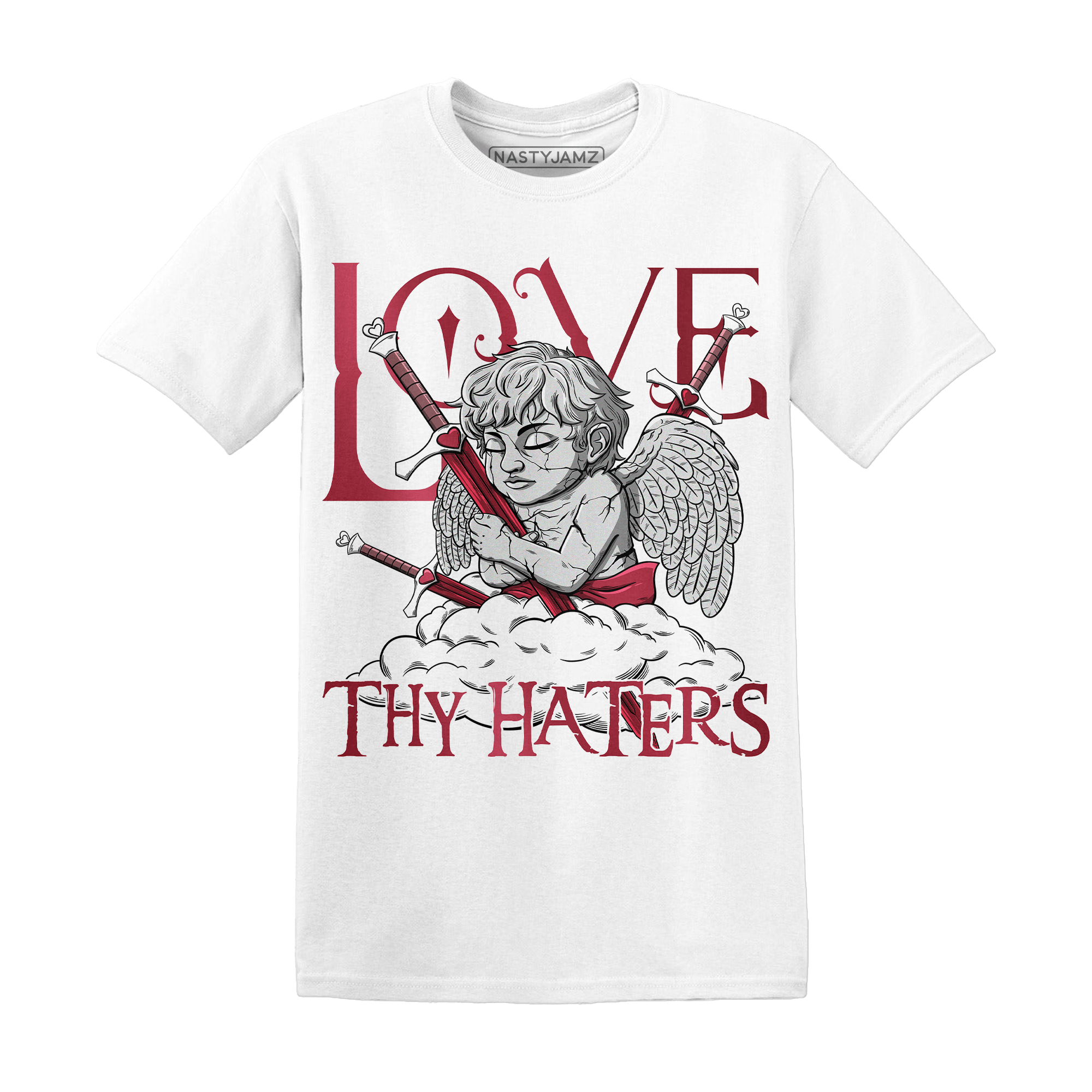 High 85 Metallic Burgundy 1s T Shirt Match Love Thy Haters Angel - NastyJamz